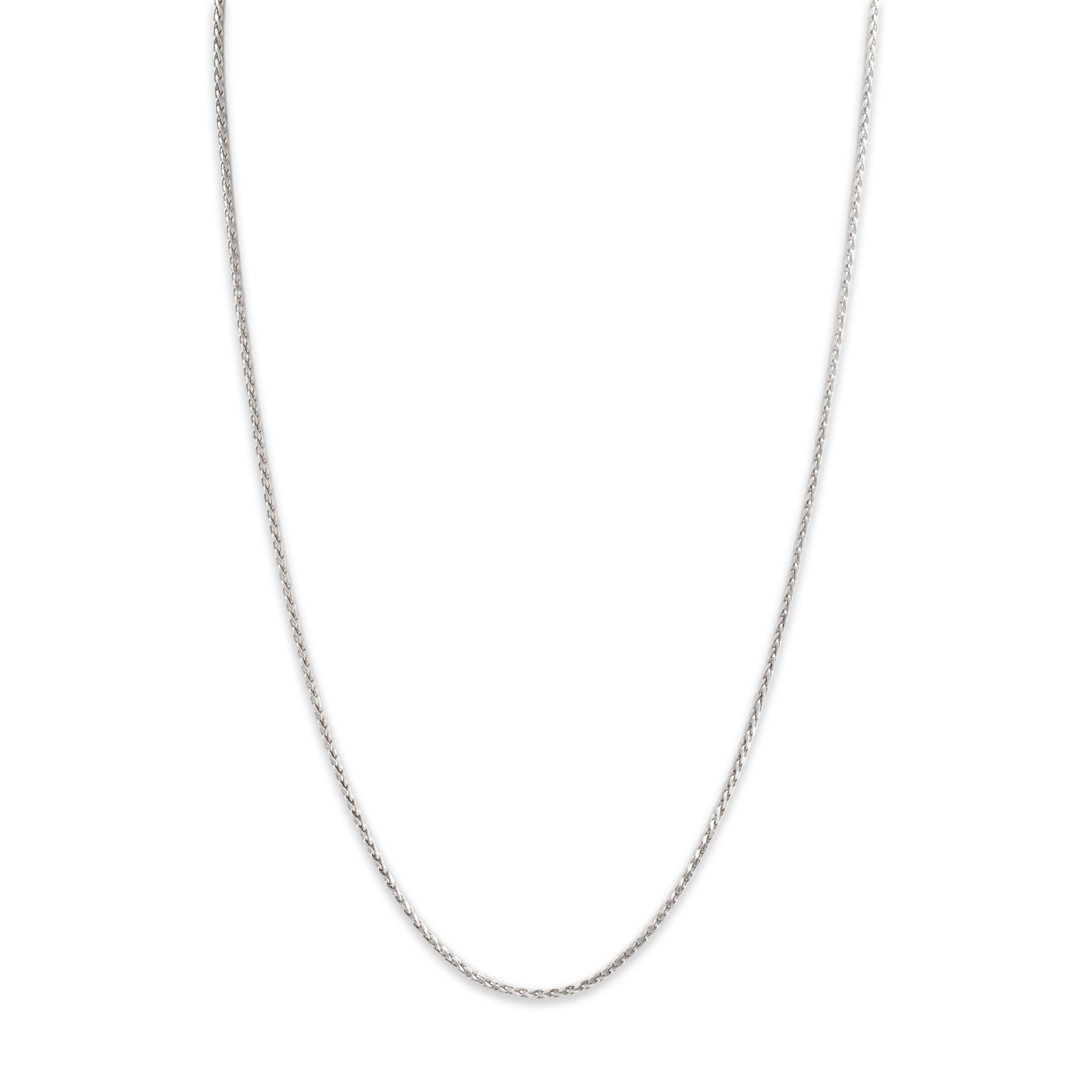 Vintage 14k White Gold 1.3mm Classic Wheat Chain - detail view #1