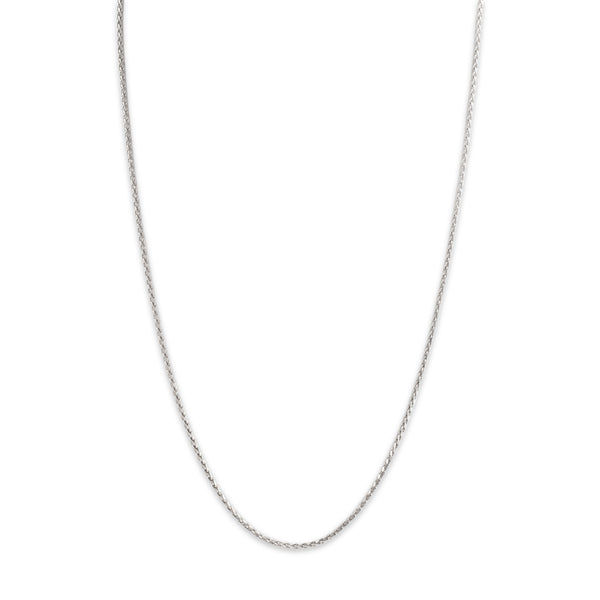 Vintage 14k White Gold 1.3mm Classic Wheat Chain 18