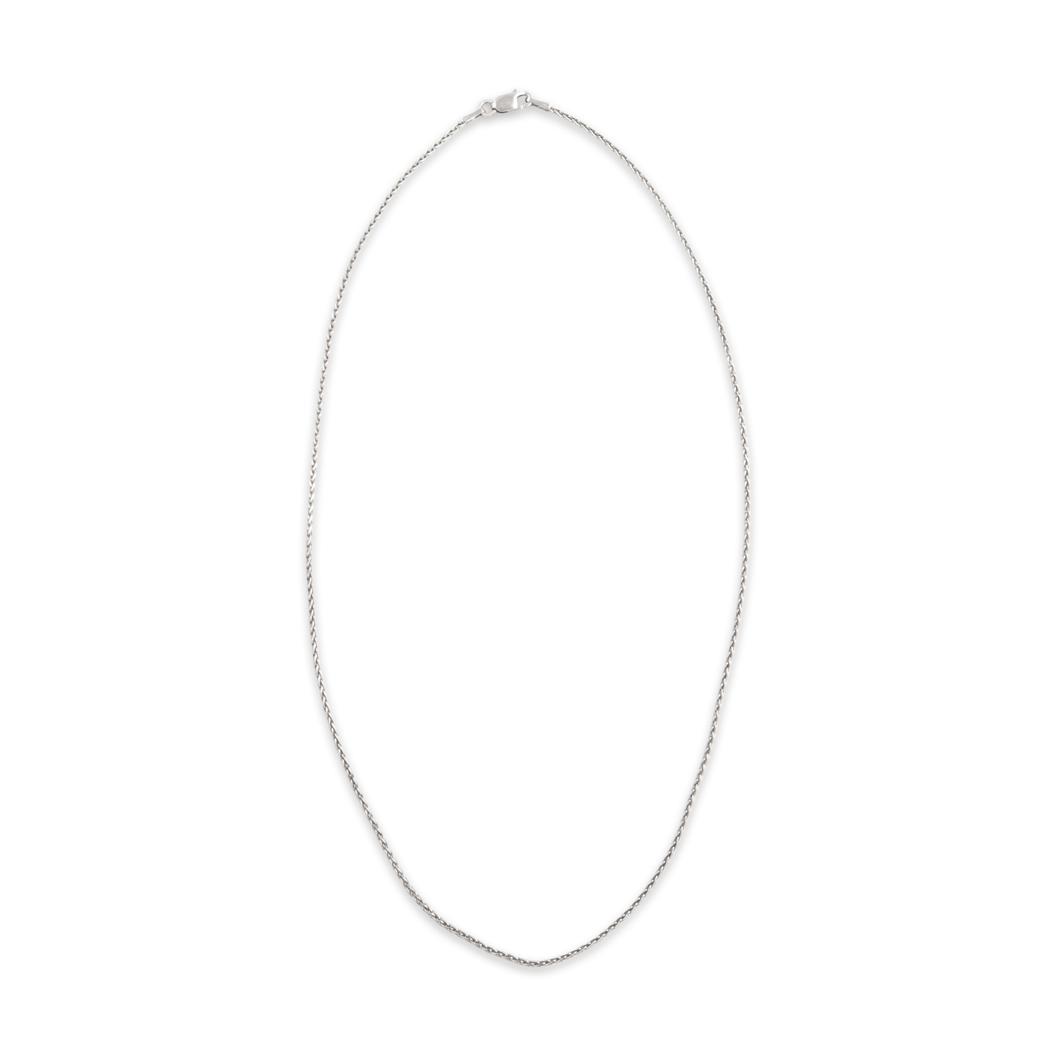 Vintage 14k White Gold 1.3mm Classic Wheat Chain - Overall view