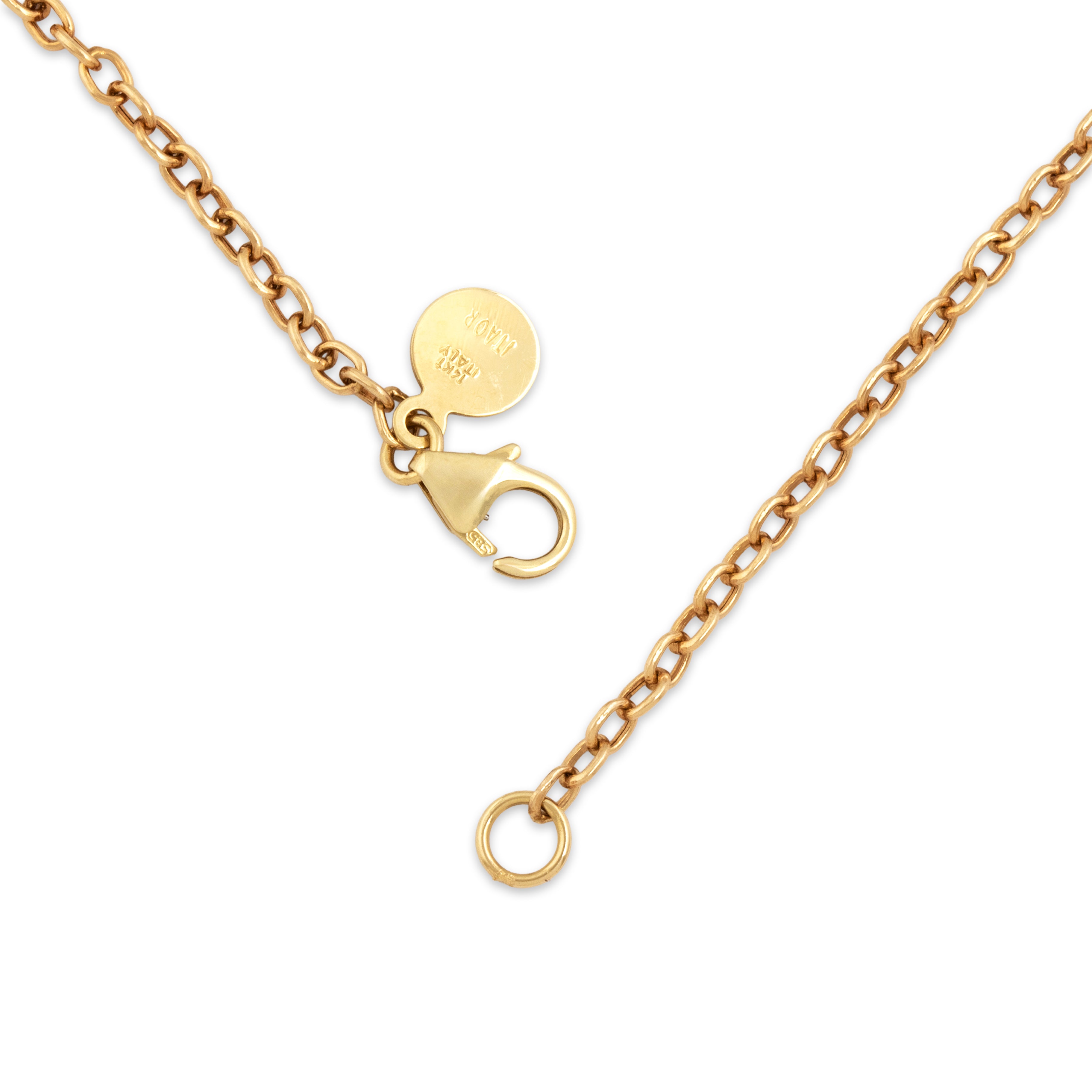 Vintage Italian 14k Yellow Gold Graduated Textured Ball Cable Necklace - clasp view