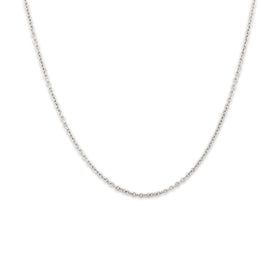Vintage Italian 18k White Gold 1.55mm Classic Cable Chain 18.25"