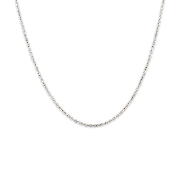 Vintage Italian 18k White Gold 1.55mm Classic Cable Chain 18.25