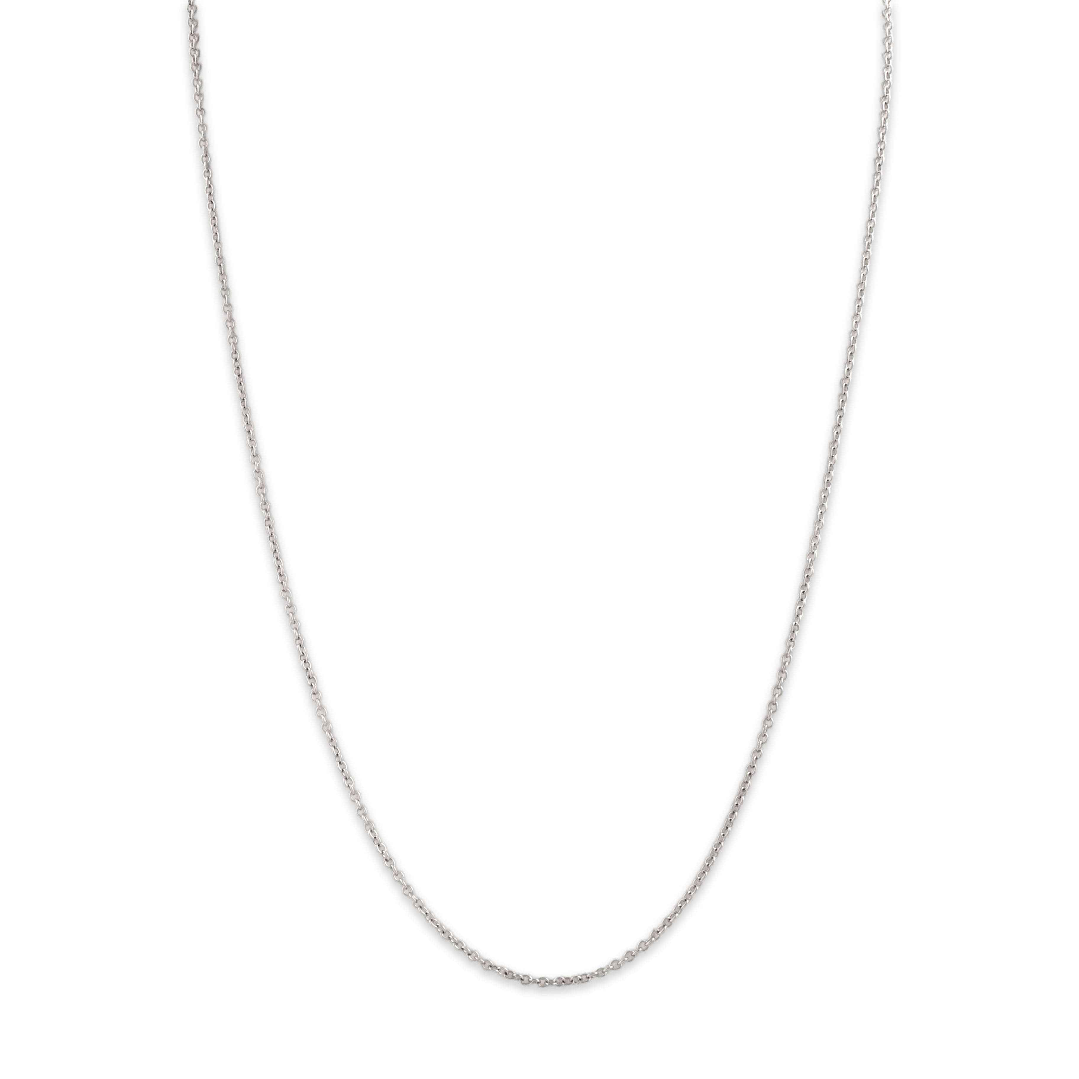 Vintage Italian 18k White Gold 1.55mm Classic Cable Chain - detail view #1