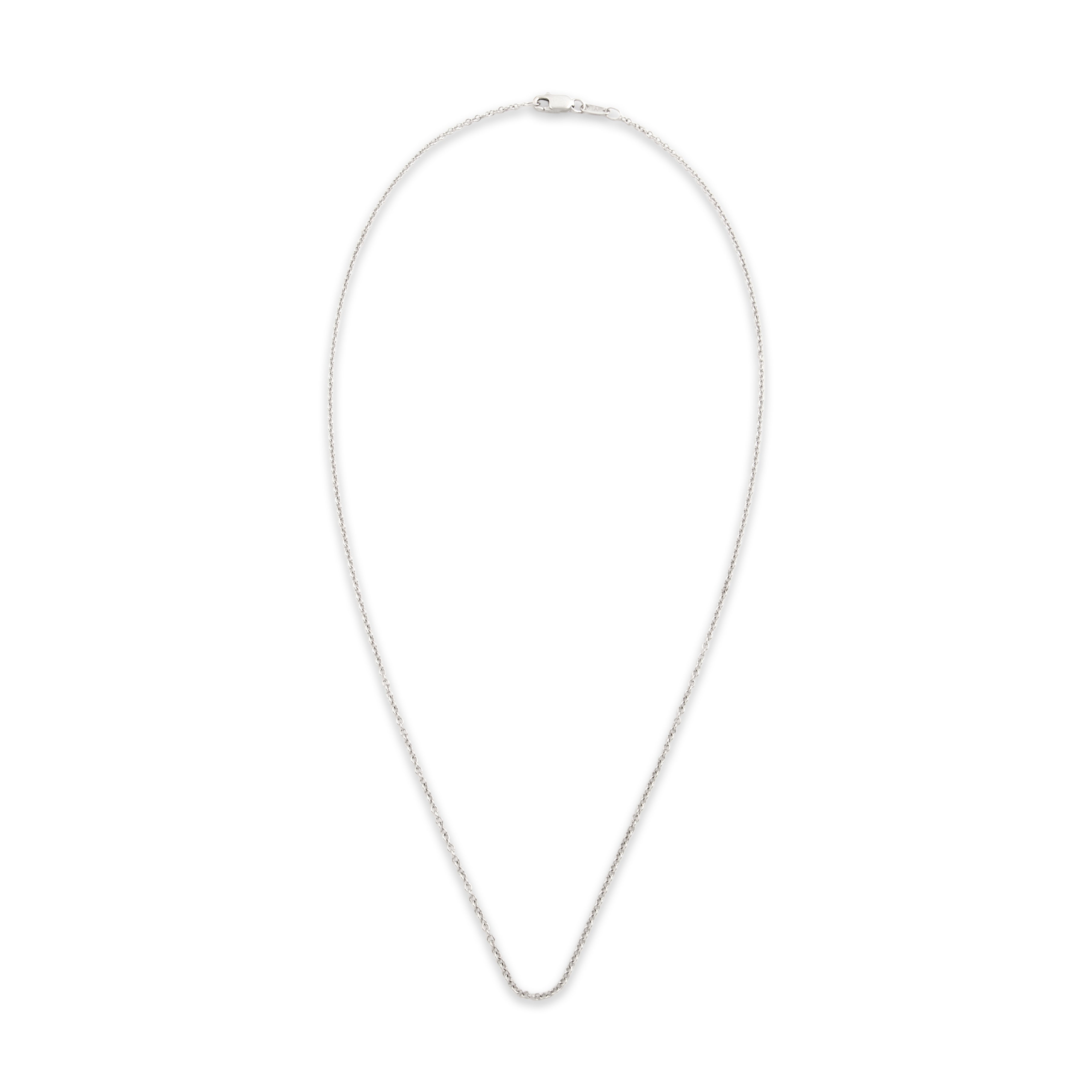 Vintage Italian 18k White Gold 1.55mm Classic Cable Chain - Overall view