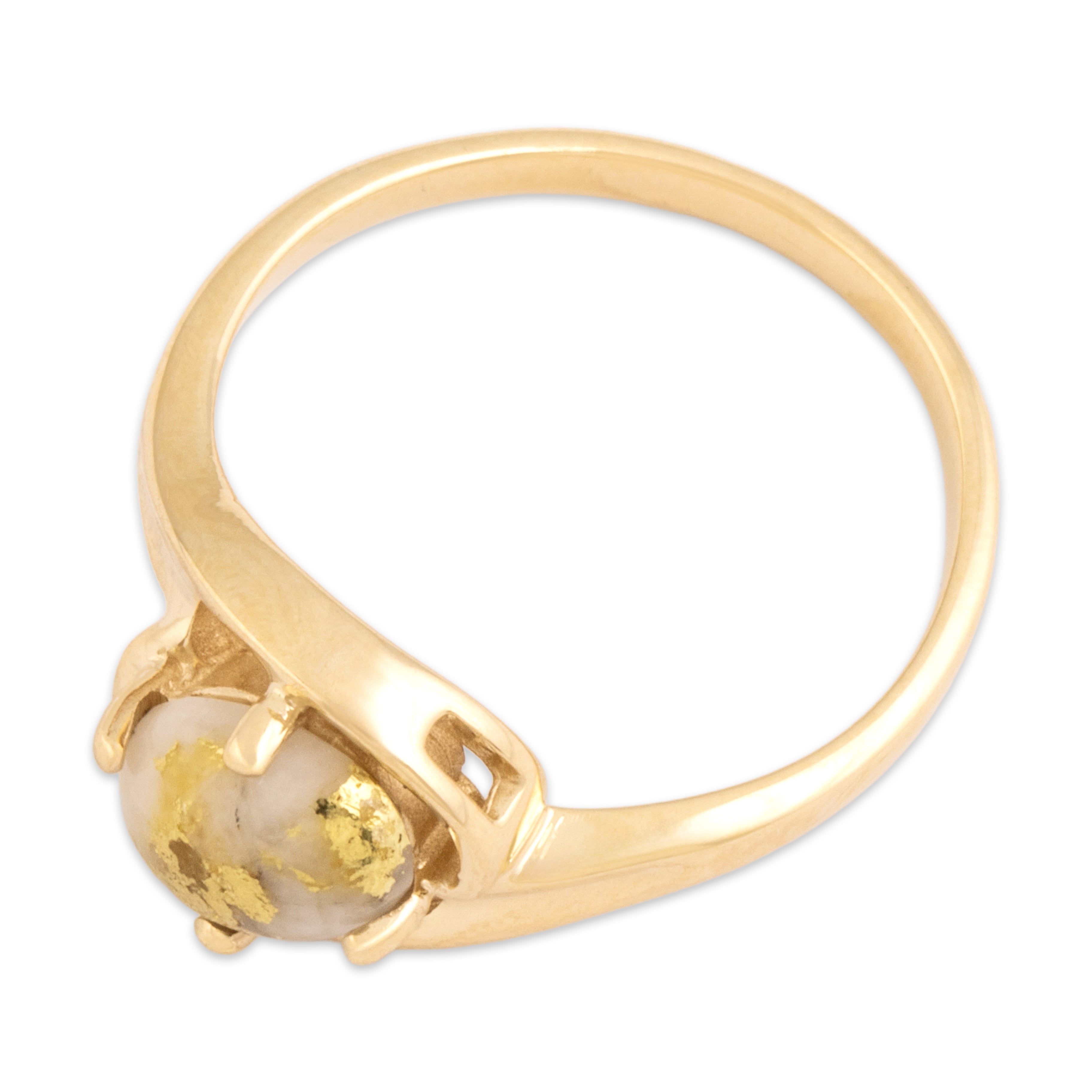 Vintage 14k Yellow Gold 1.07ct Gold-Vein Quartz Naturalistic Bypass Flow Ring - Overall view