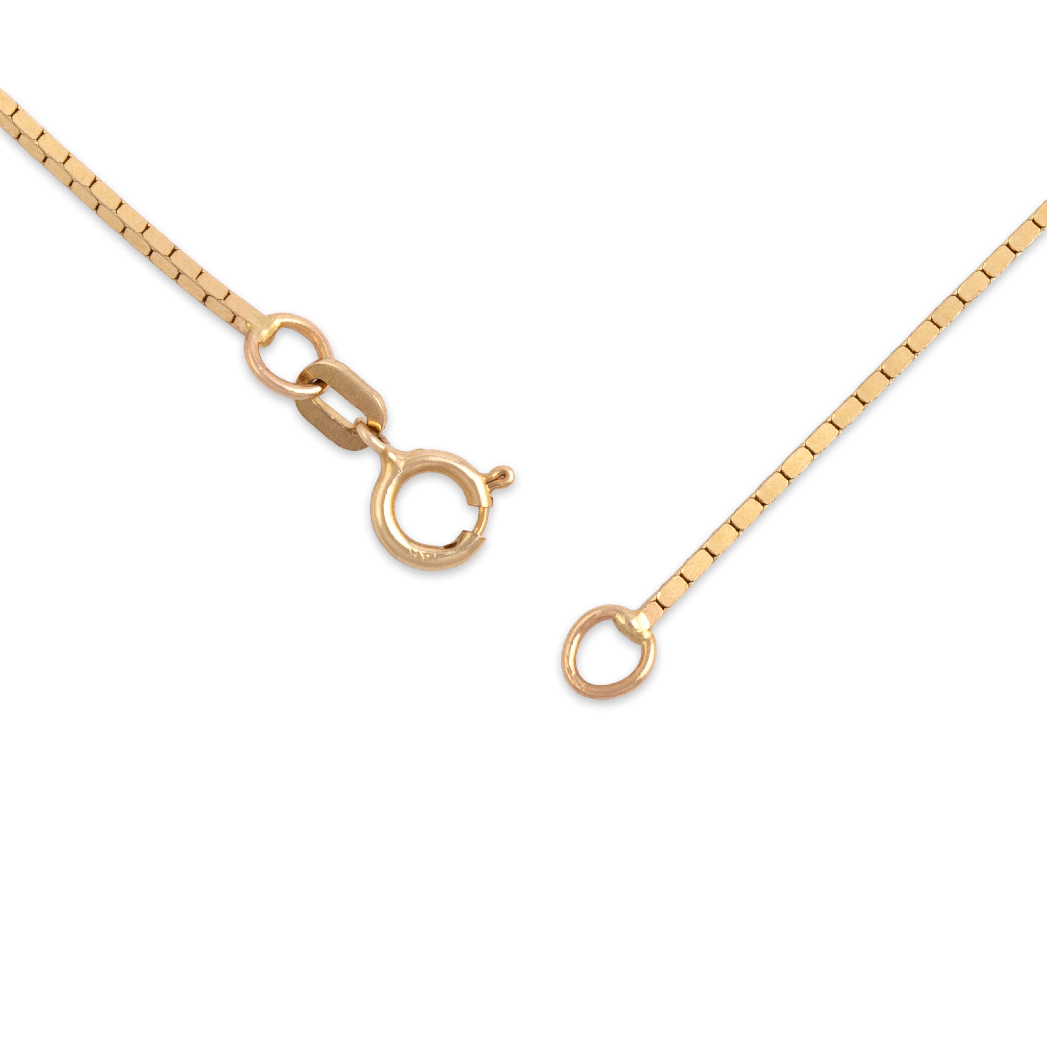 Vintage 14k Yellow Gold 0.85mm Silky Snake Chain - clasp view