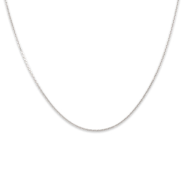 Vintage 14k White Gold .95mm Gleaming Everyday Cable Chain 20.25