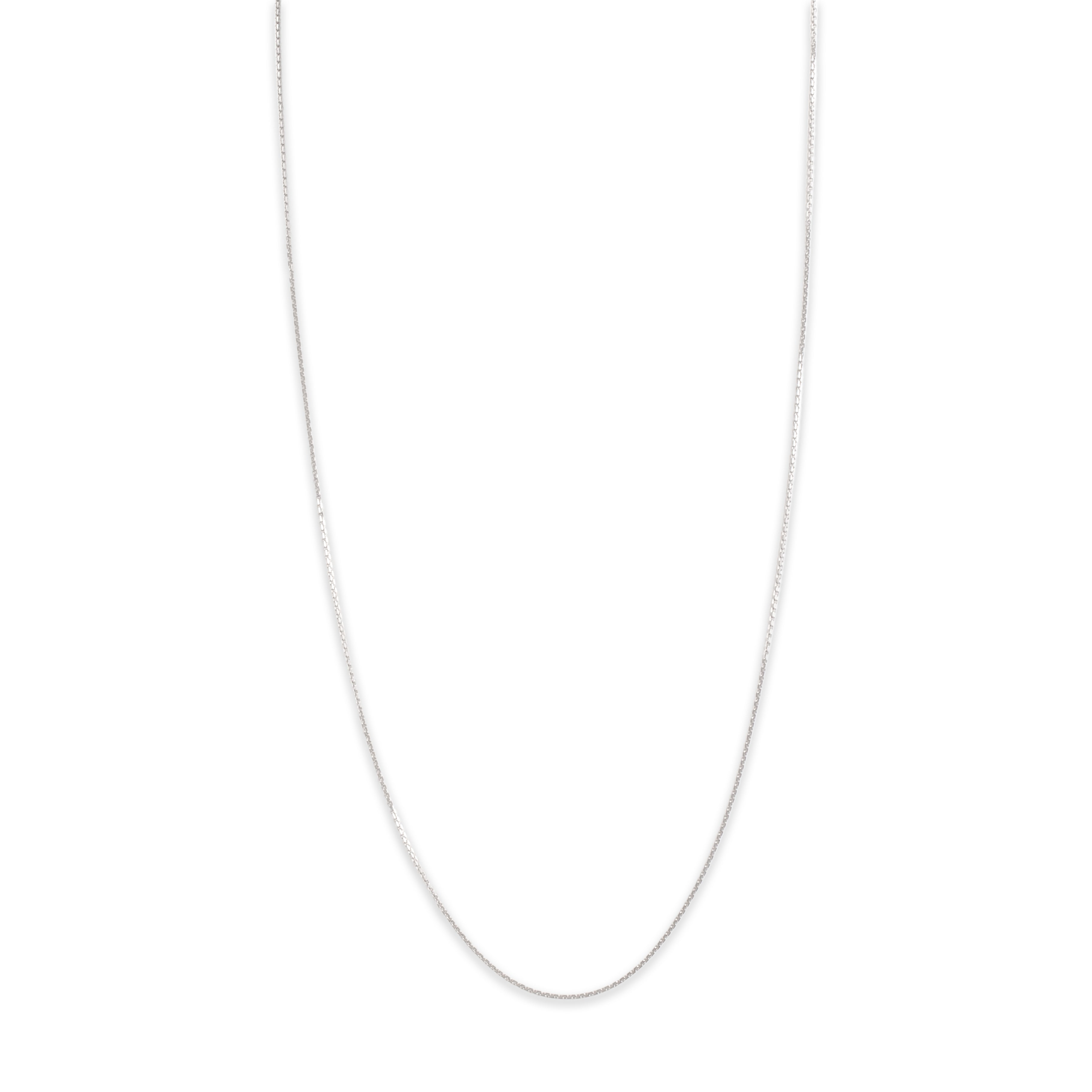 Vintage 14k White Gold .95mm Gleaming Everyday Cable Chain - Close-up view