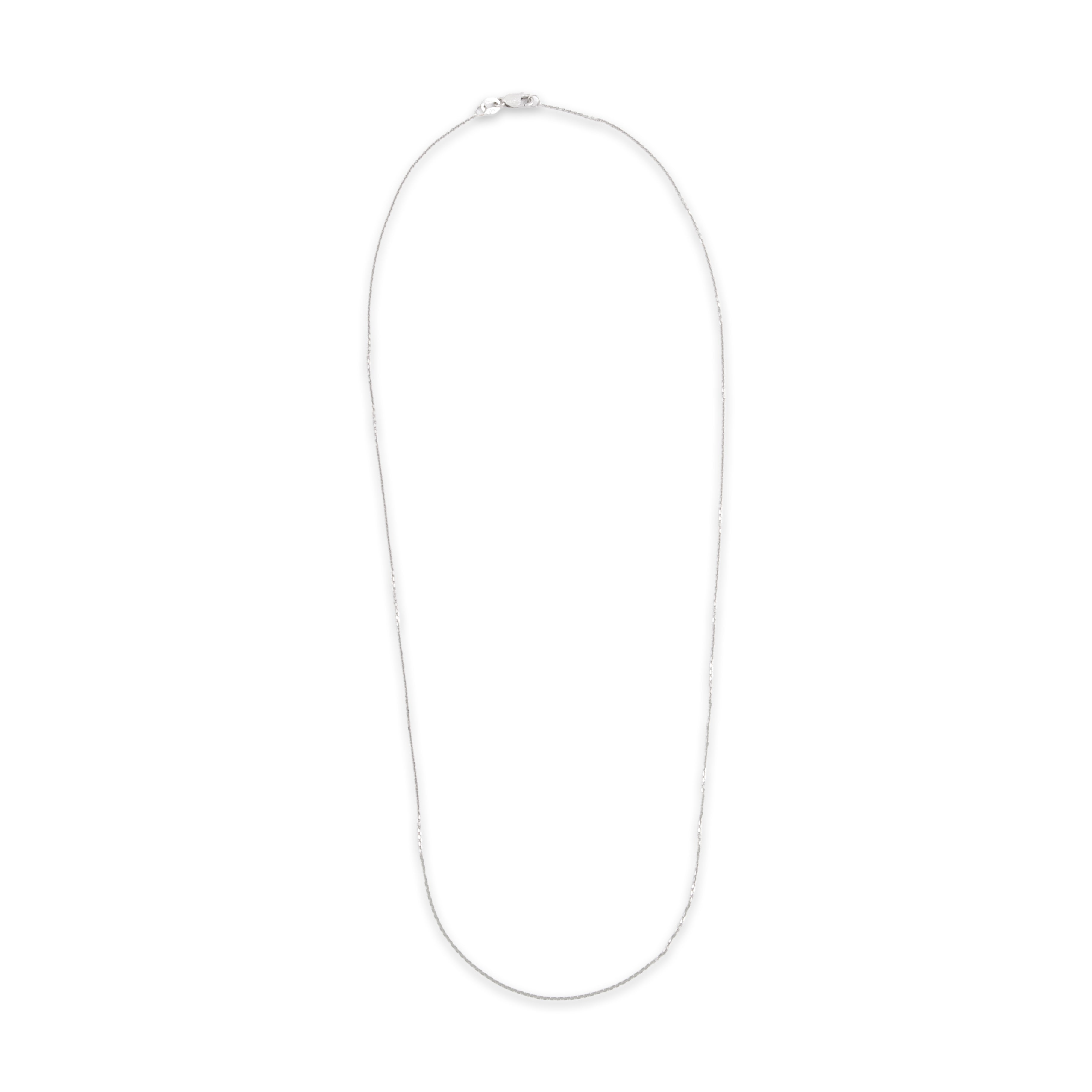 Vintage 14k White Gold .95mm Gleaming Everyday Cable Chain - Overall view