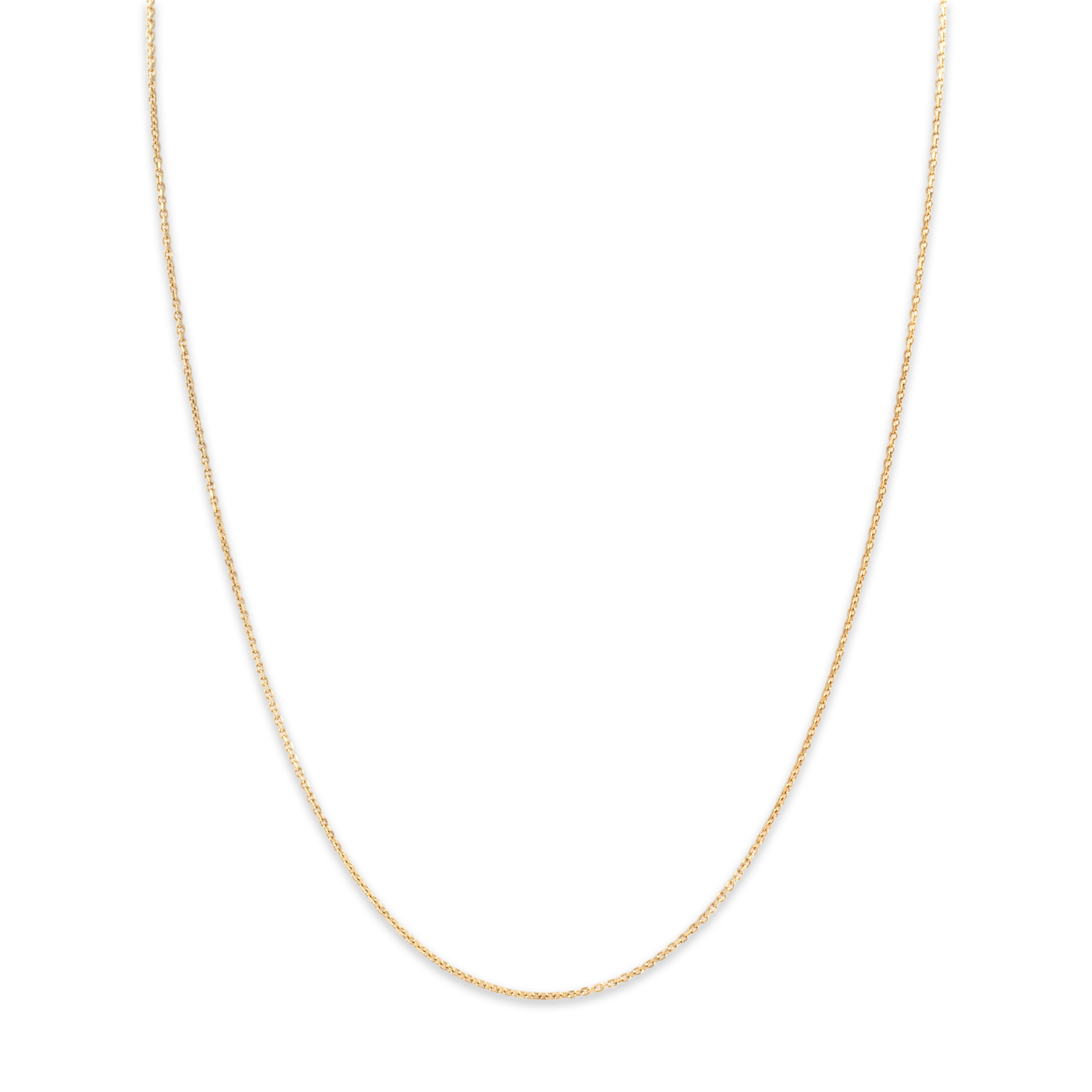 Vintage 14k Yellow Gold 1.1mm Everyday Cable Chain - Close-up view