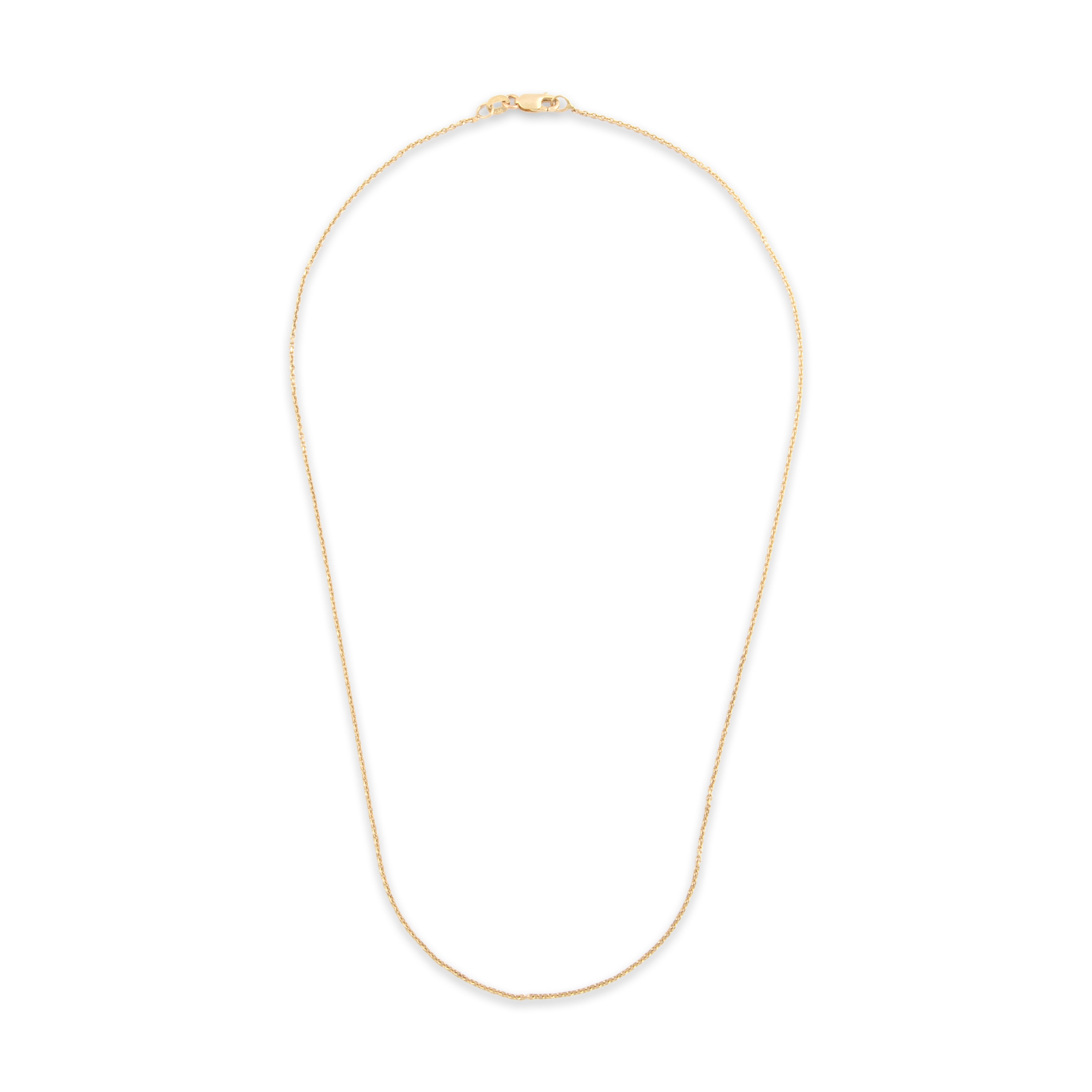 Vintage 14k Yellow Gold 1.1mm Everyday Cable Chain - Overall view
