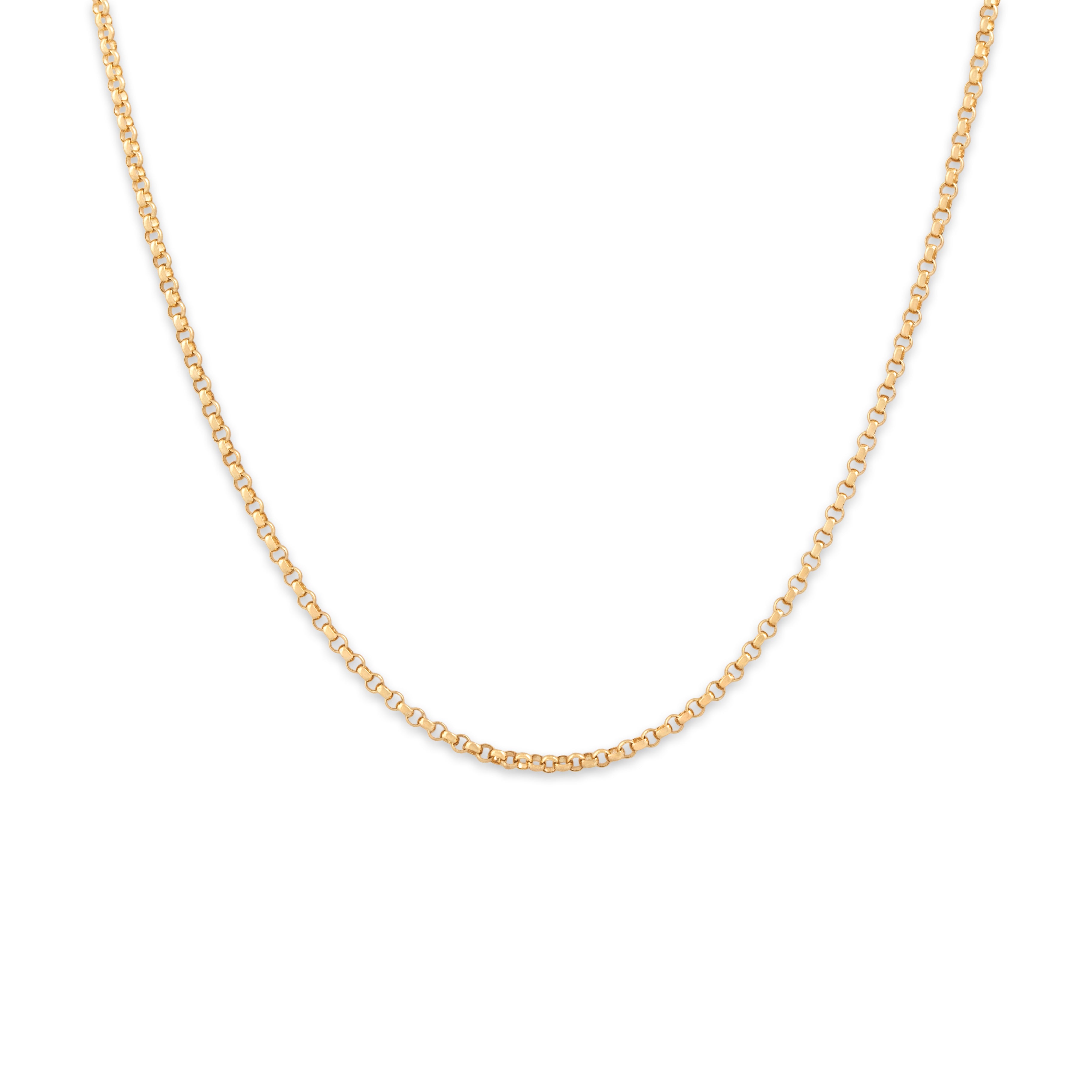 Vintage Italian 14k Yellow Gold 1.6mm Chic Dainty Rolo Chain - Close-up view