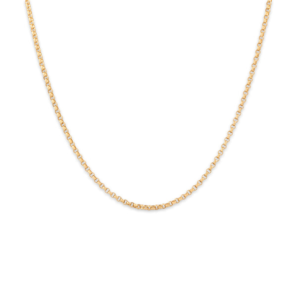 Vintage Italian 14k Yellow Gold 1.6mm Chic Dainty Rolo Chain 24