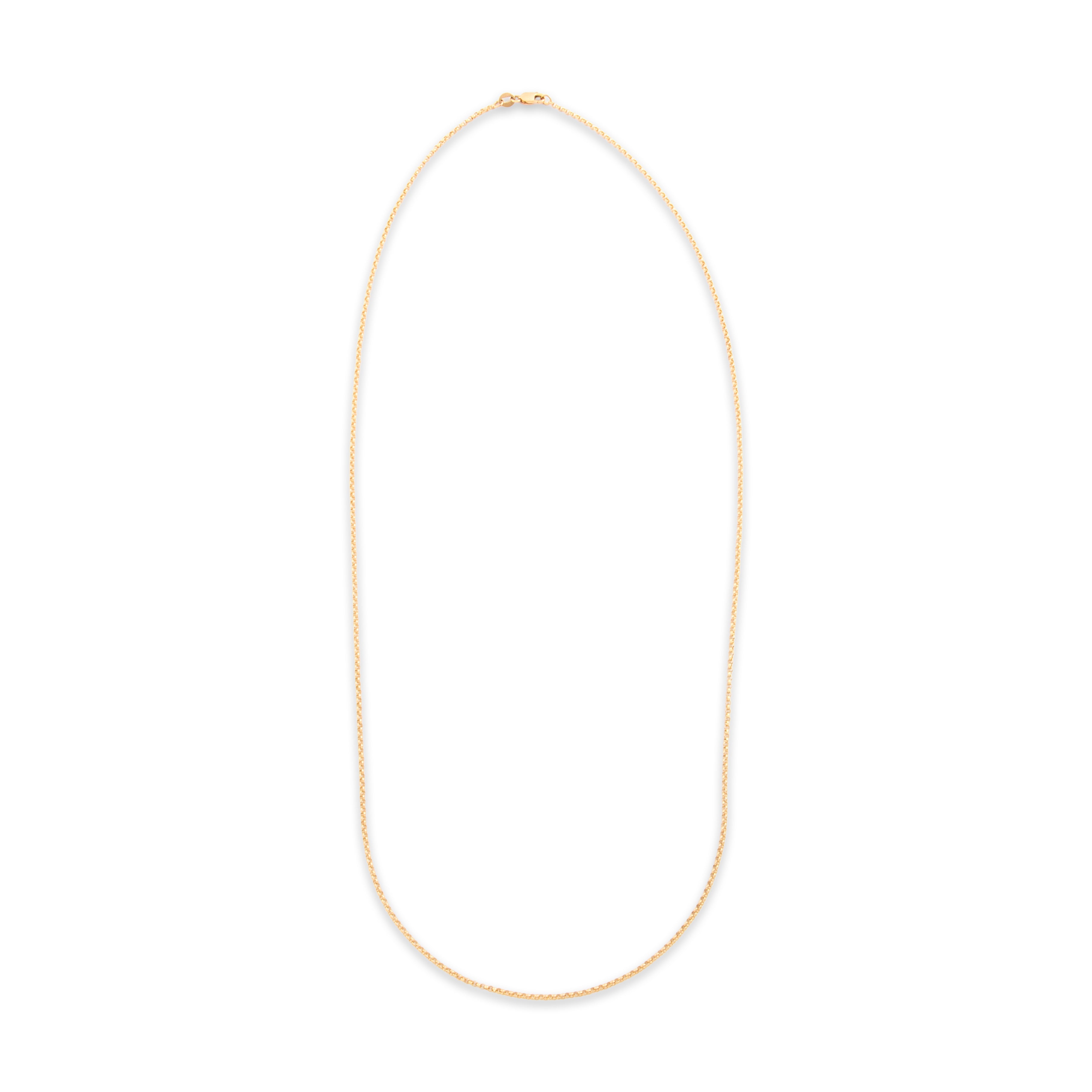 Vintage Italian 14k Yellow Gold 1.6mm Chic Dainty Rolo Chain - Overall view