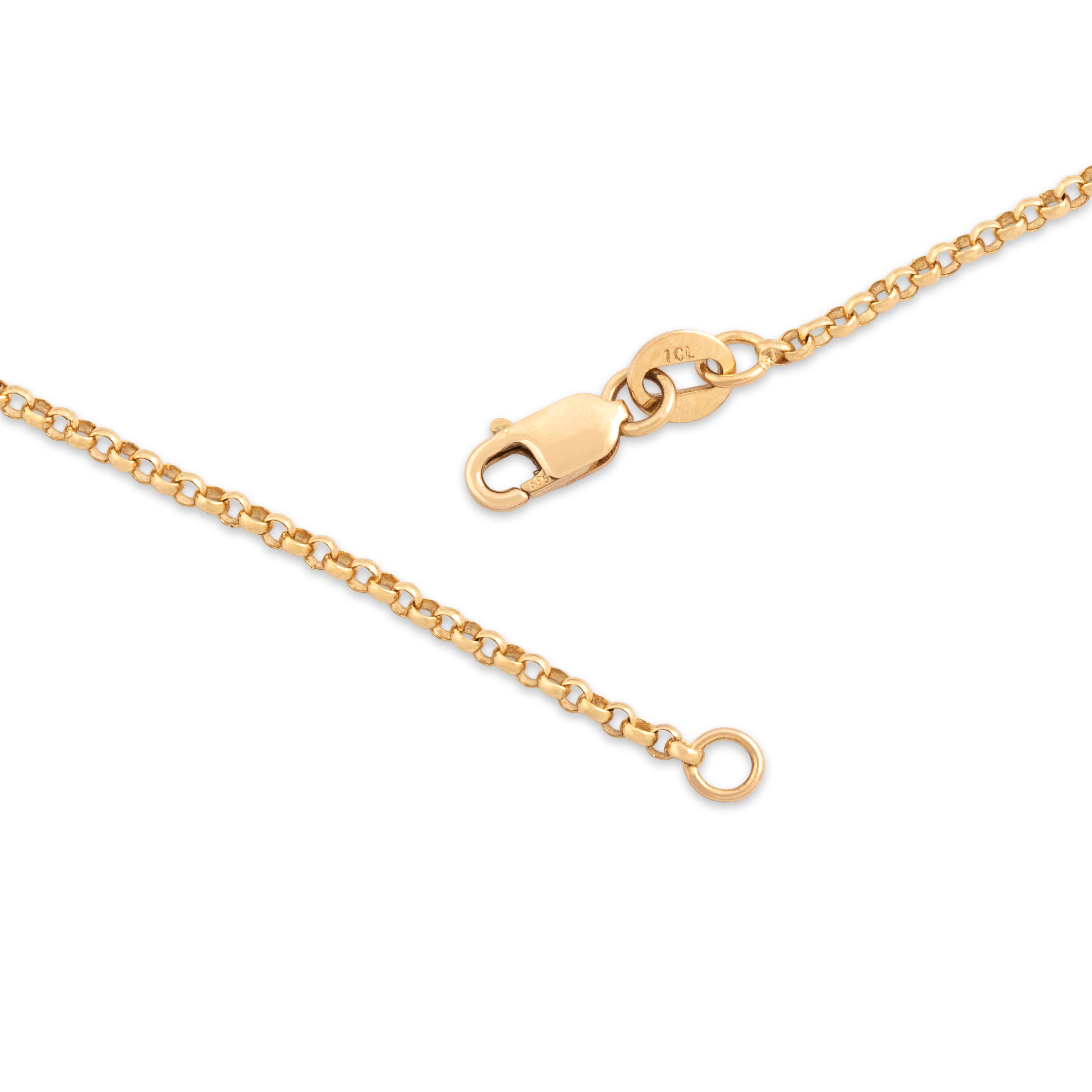 Vintage Italian 14k Yellow Gold 1.6mm Chic Dainty Rolo Chain - clasp view