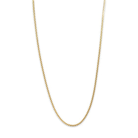 Vintage Italian 14k Yellow Gold 2.3mm Shiny Chic Boston Link Chain 21.5"