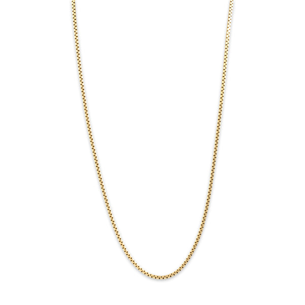 Vintage Italian 14k Yellow Gold 2.3mm Shiny Chic Boston Link Chain 21.5