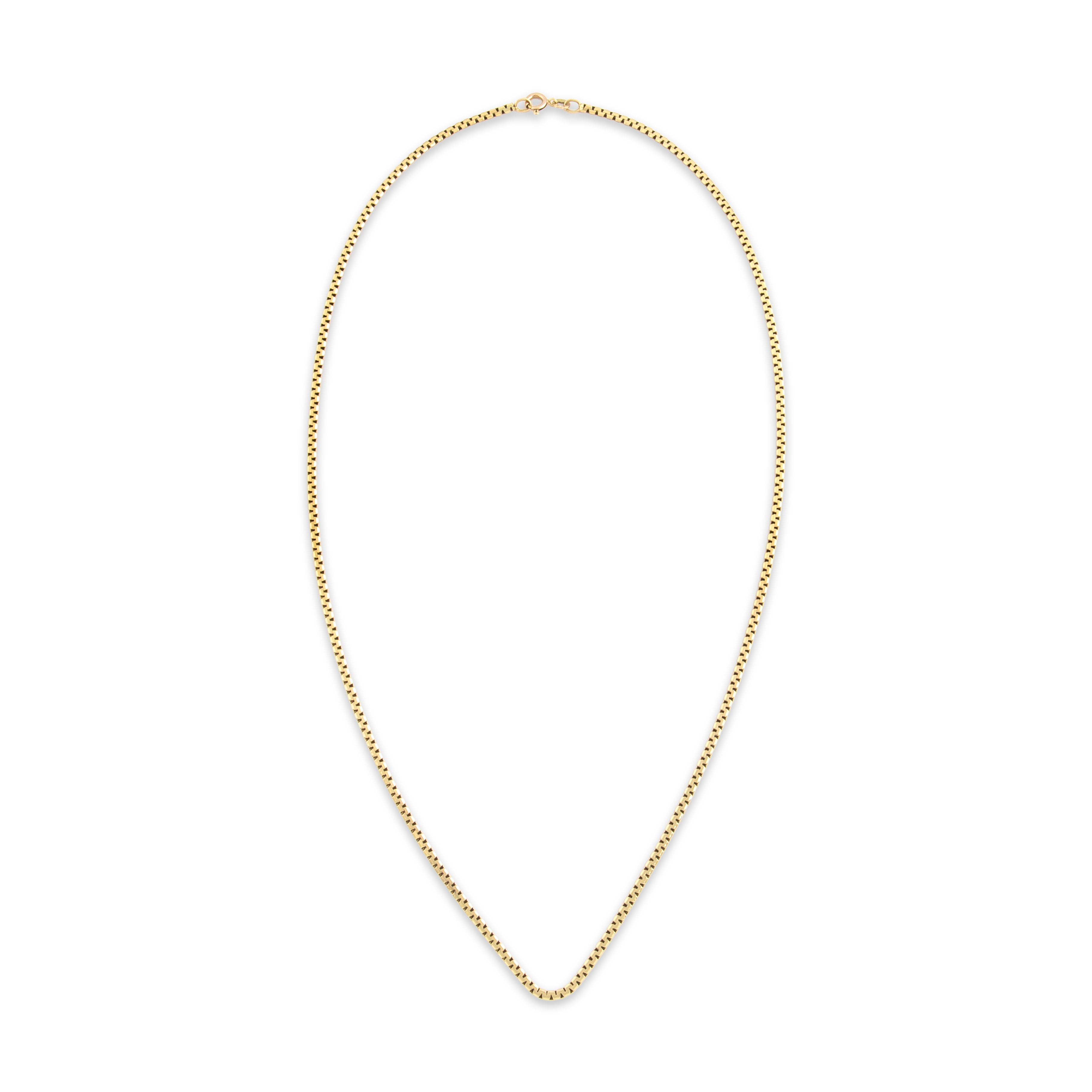Vintage Italian 14k Yellow Gold 2.3mm Shiny Chic Boston Link Chain 21.5