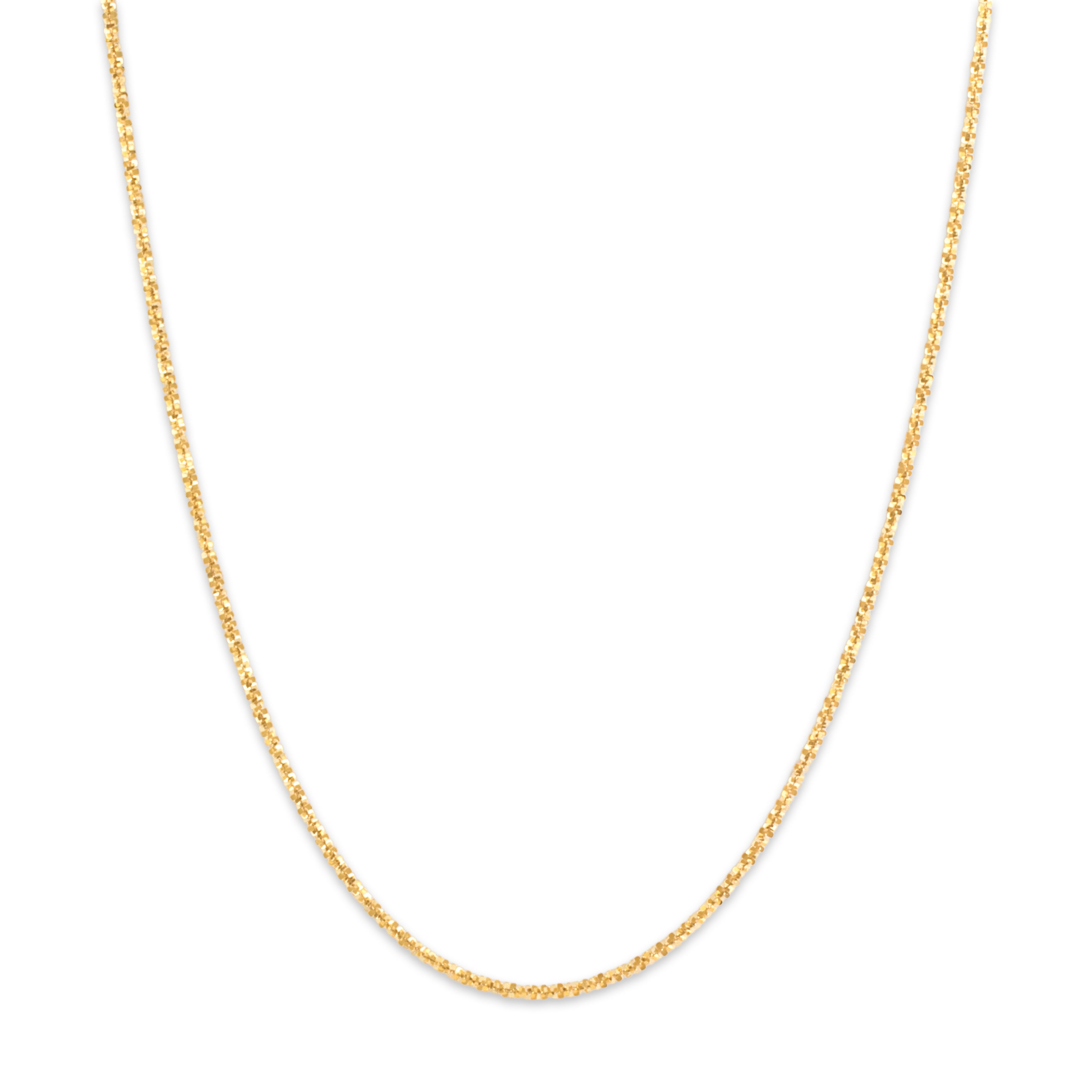 Vintage Italian 14k Yellow Gold 1.6mm Sparkling Margarita Chain - Close-up view