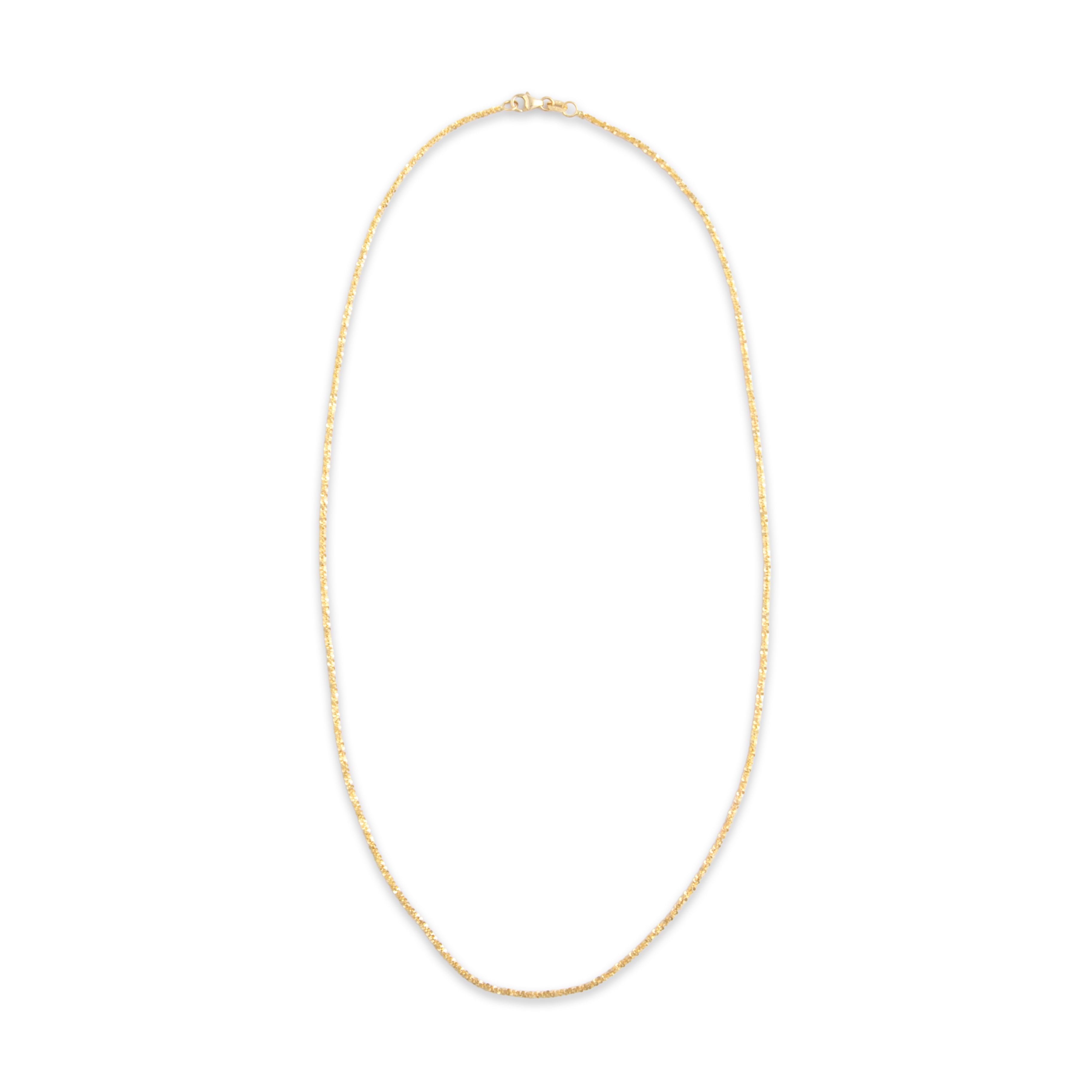 Vintage Italian 14k Yellow Gold 1.6mm Sparkling Margarita Chain - Overall view