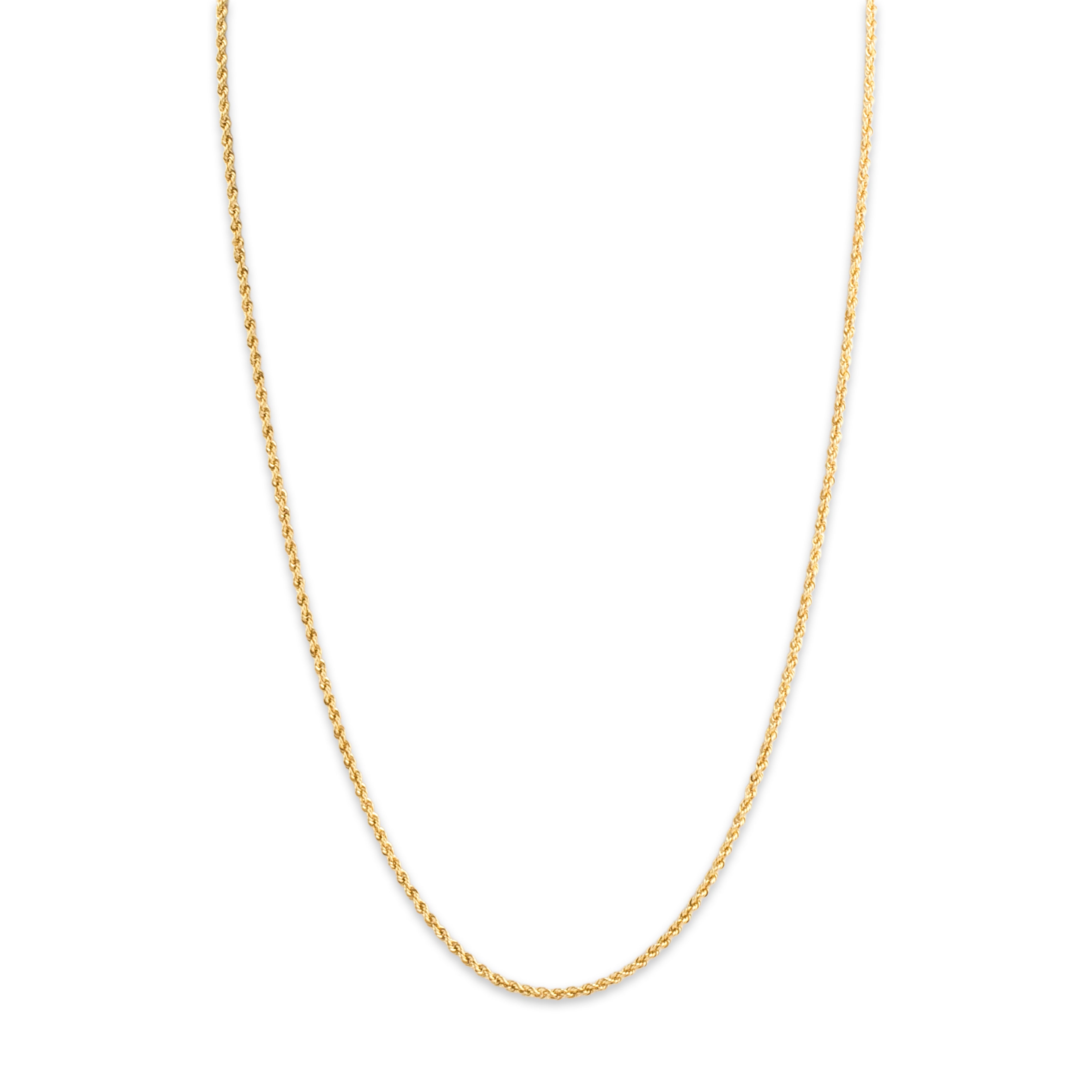 Vintage 14k Yellow Gold 1.8mm Simple Sparkling Rope Chain - detail view #1