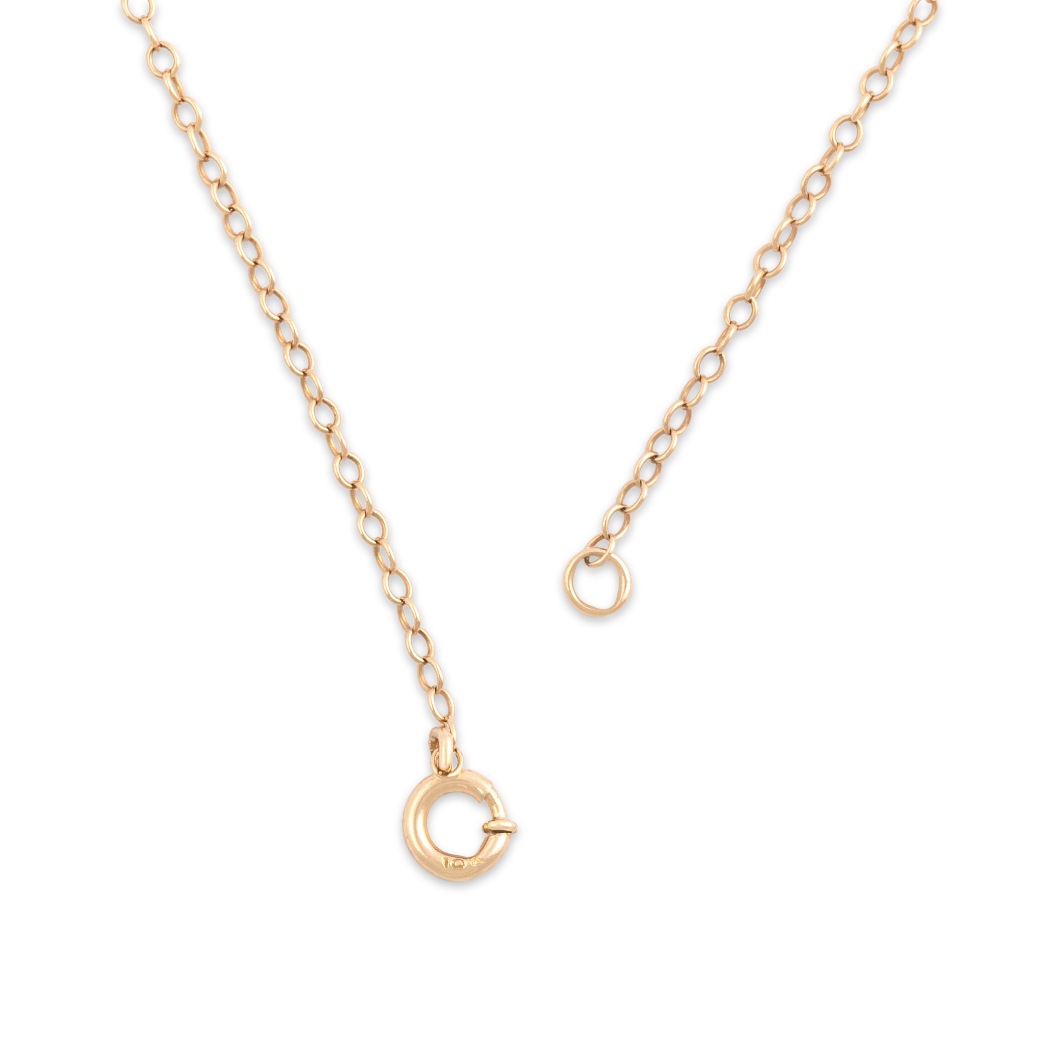 Antique 10k Rosy Yellow & Yellow Gold Diamond Delicate Lavalier Dangle Necklace - clasp view