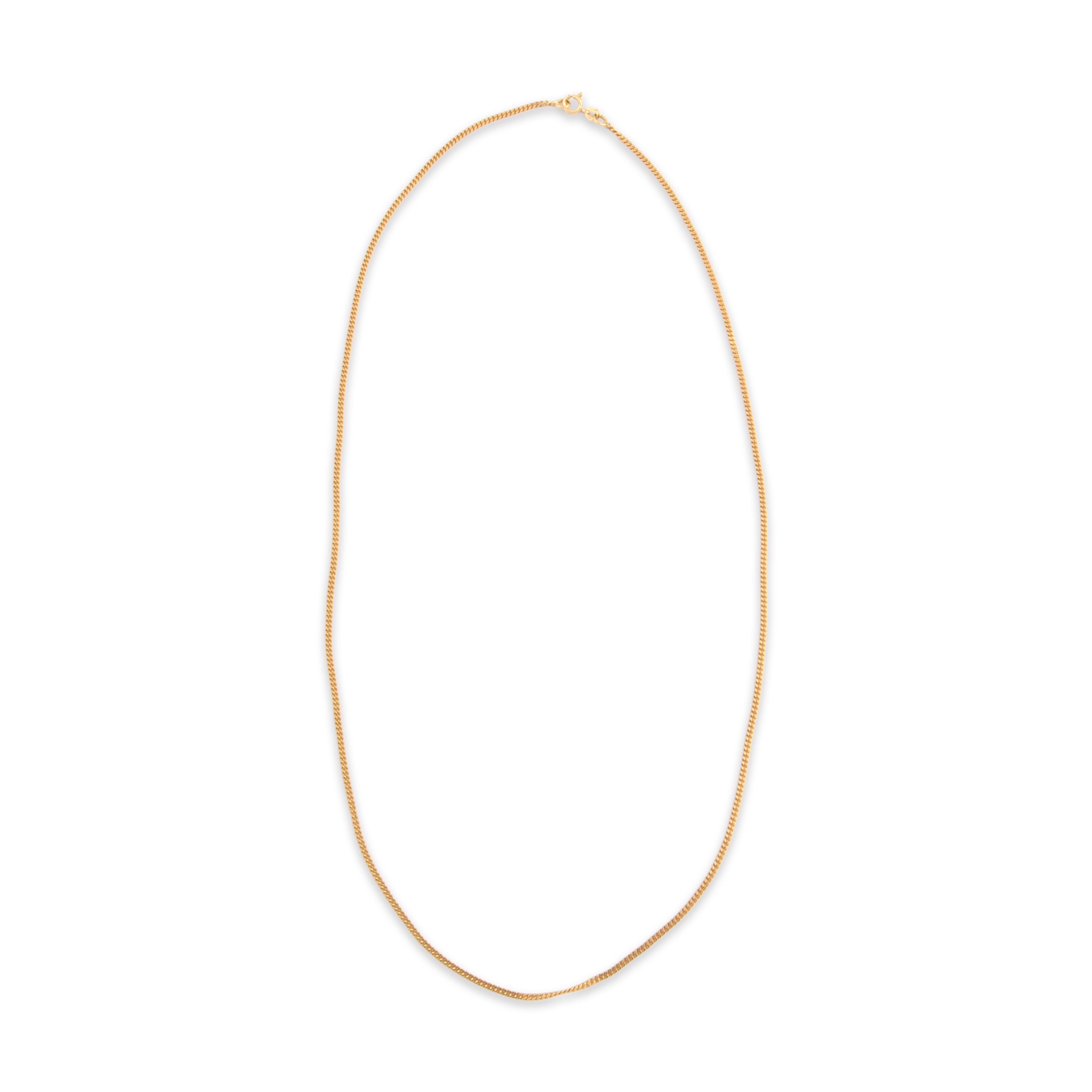 Vintage Giovanni Balestra & Figli Italian 18k Yellow Gold 2mm Shiny Sleek Curb Chain - Overall view