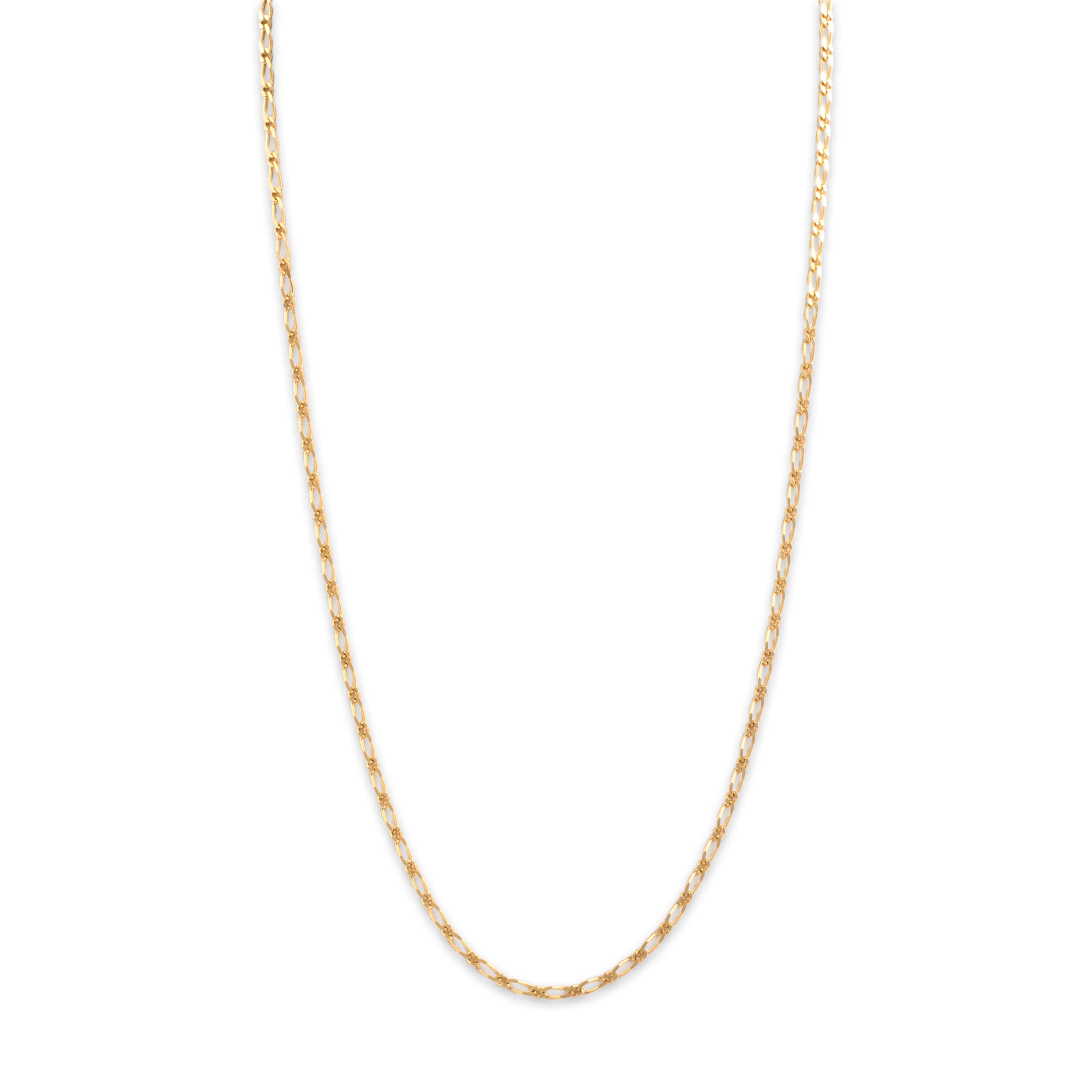 Vintage 18k Yellow Gold 2.2mm Twinkling Diamond Cut Figaro Chain - detail view #1