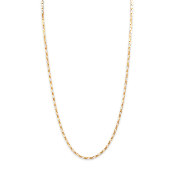 Vintage 18k Yellow Gold 2.2mm Twinkling Diamond Cut Figaro Chain 19.75