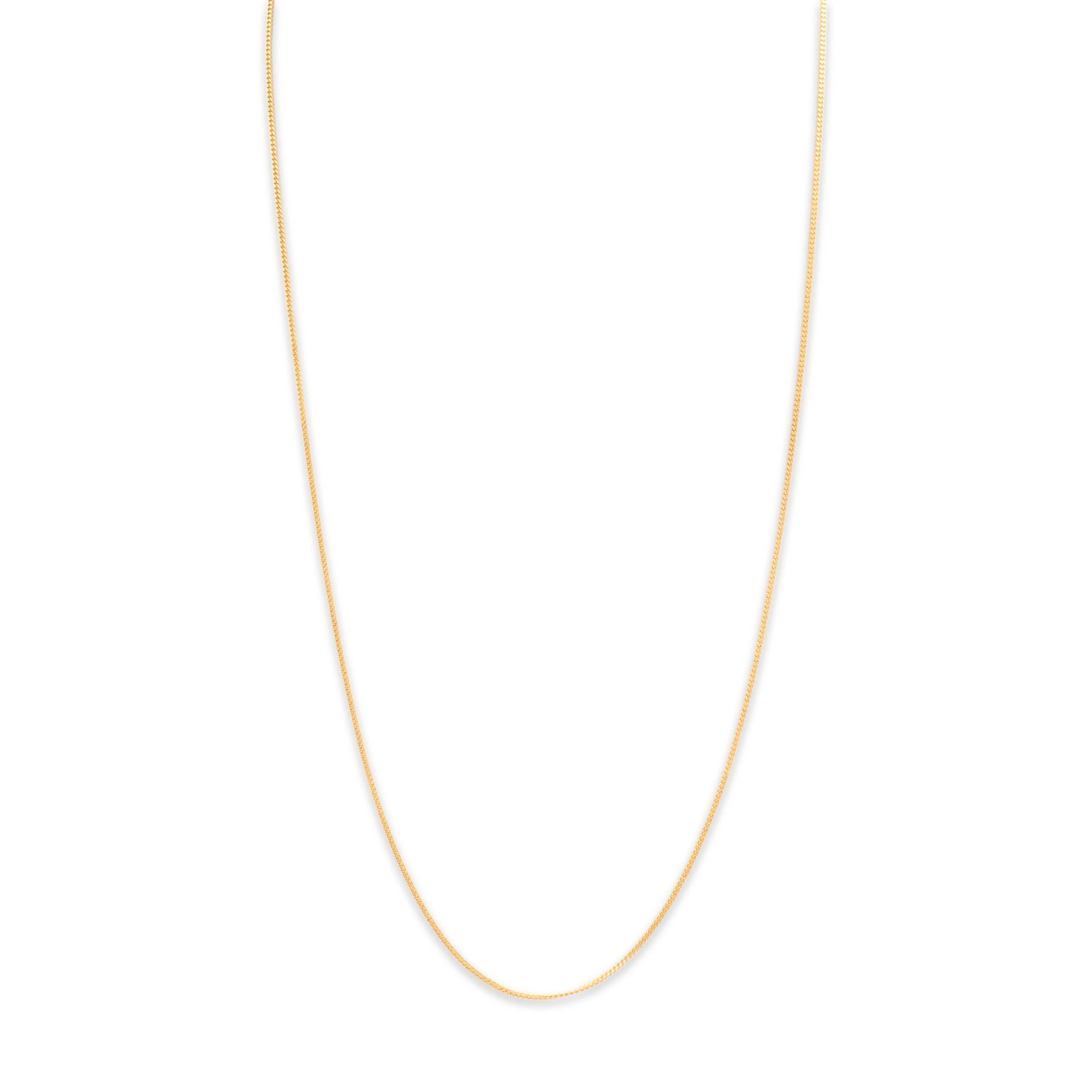 Vintage Italian 18k Yellow Gold 1.2mm Sleek Simple Curb Chain - detail view #1
