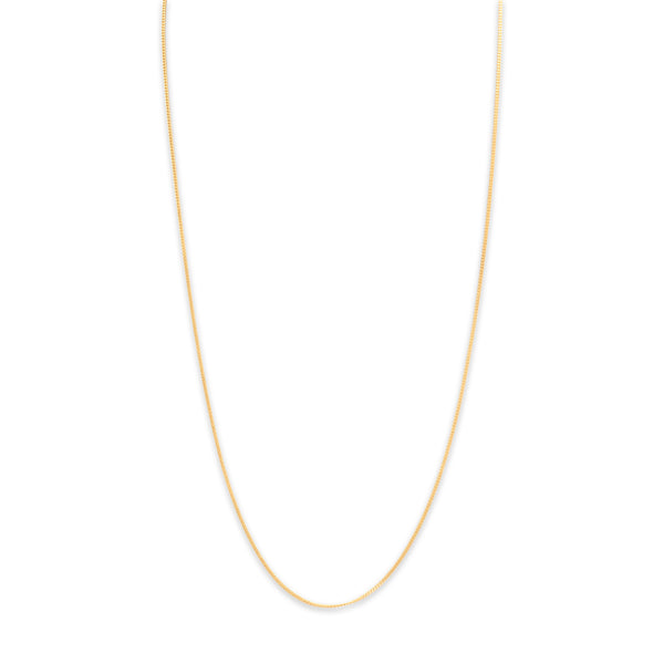 Vintage Italian 18k Yellow Gold 1.2mm Sleek Simple Curb Chain 19.5