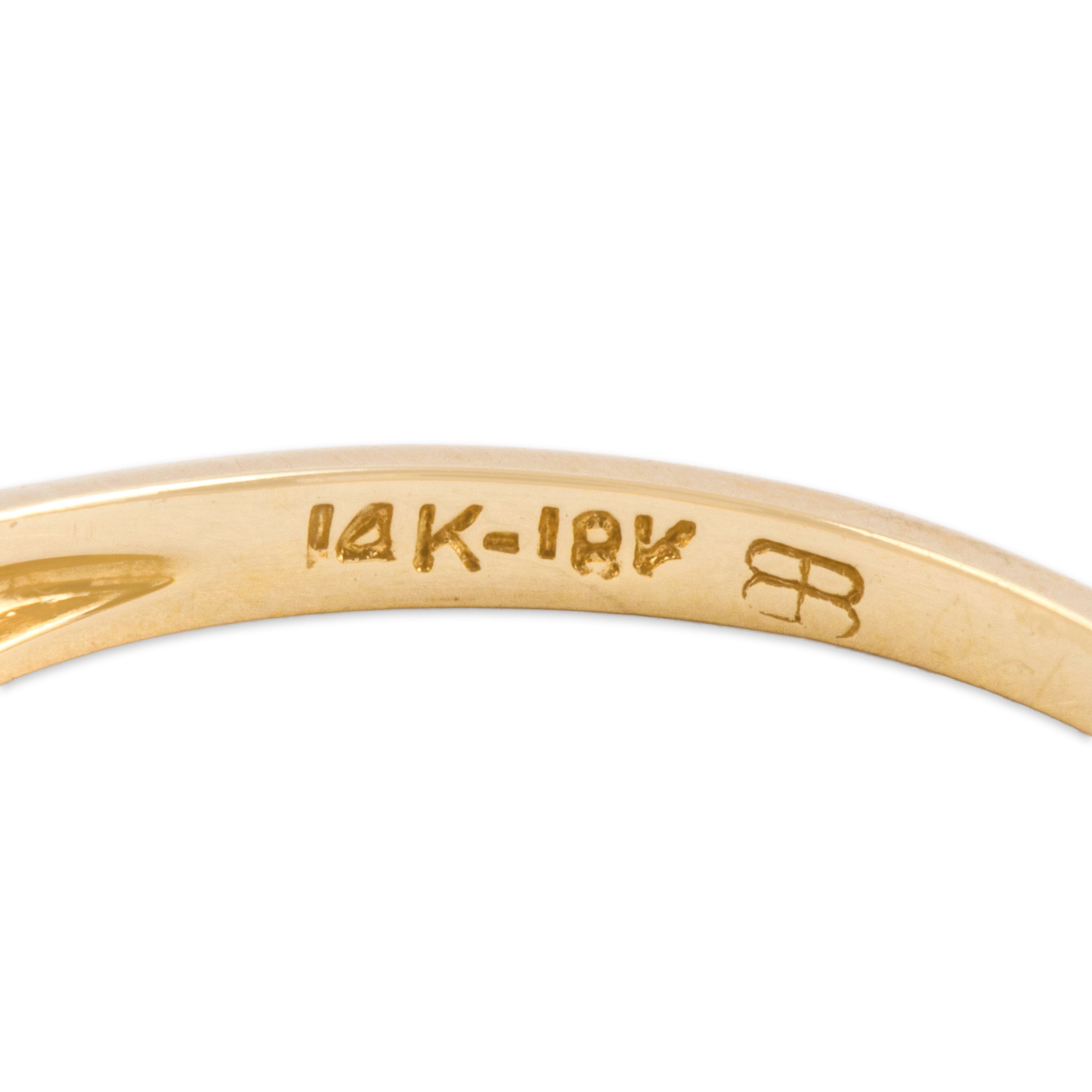 Antique Art Deco 14k Yellow Gold & 18k White Gold Diamond Milgrain Band Ring 6.00