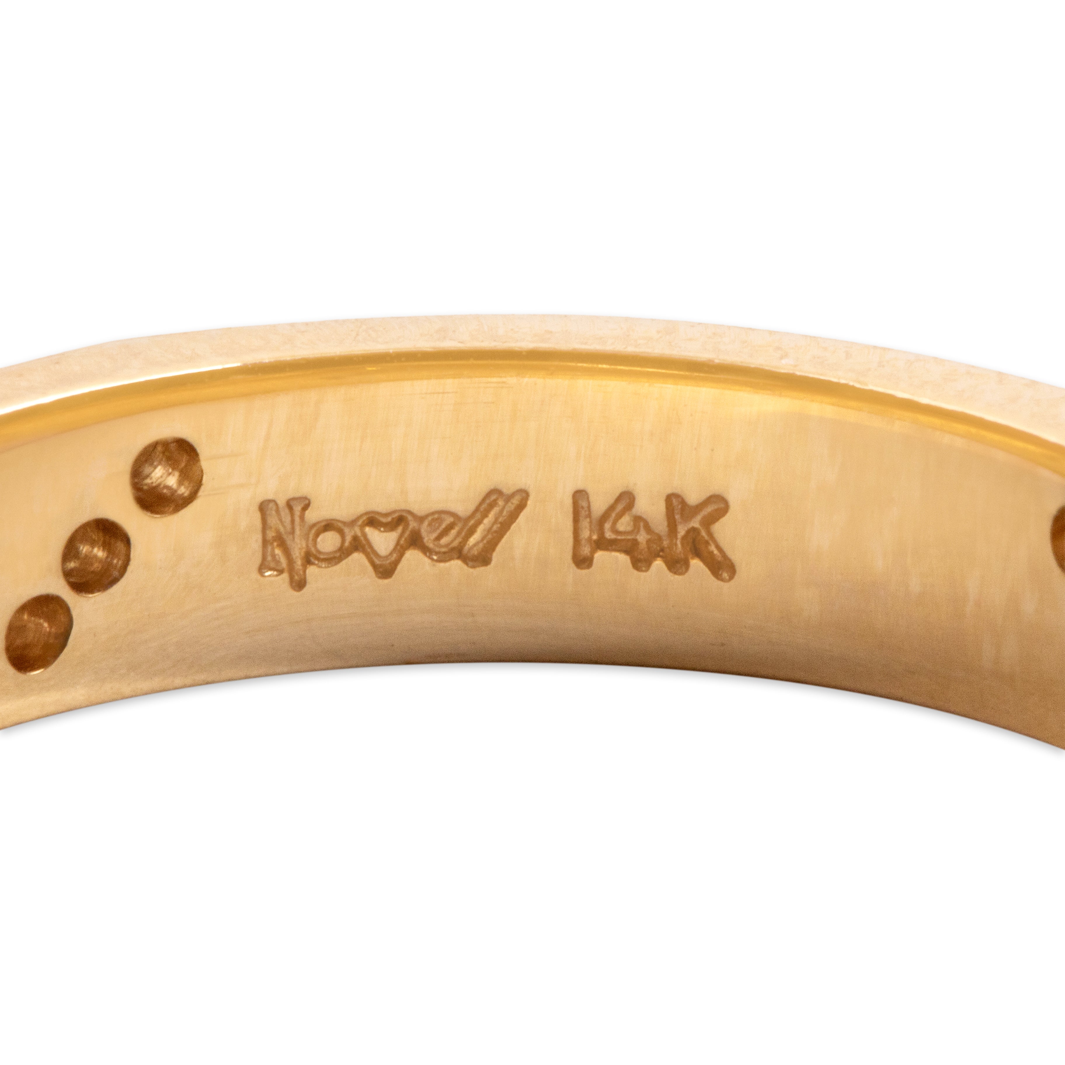 Vintage 14k Yellow Gold Diamond Beautiful Intricate Engraved Eternity Band Ring - Hallmark view