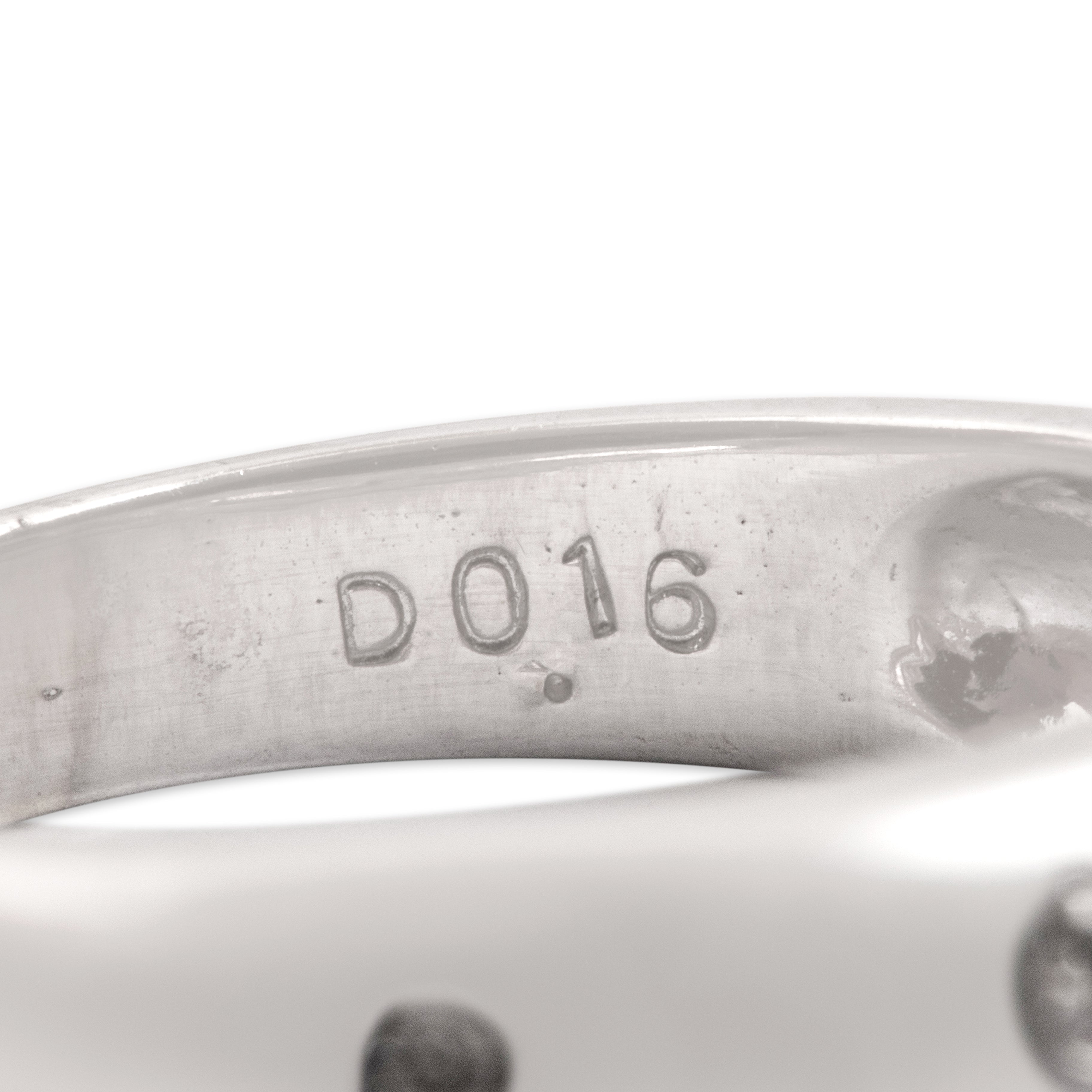 Vintage 18k White Gold [Custom Carat] Domed Bubble Band Ring - Hallmark view