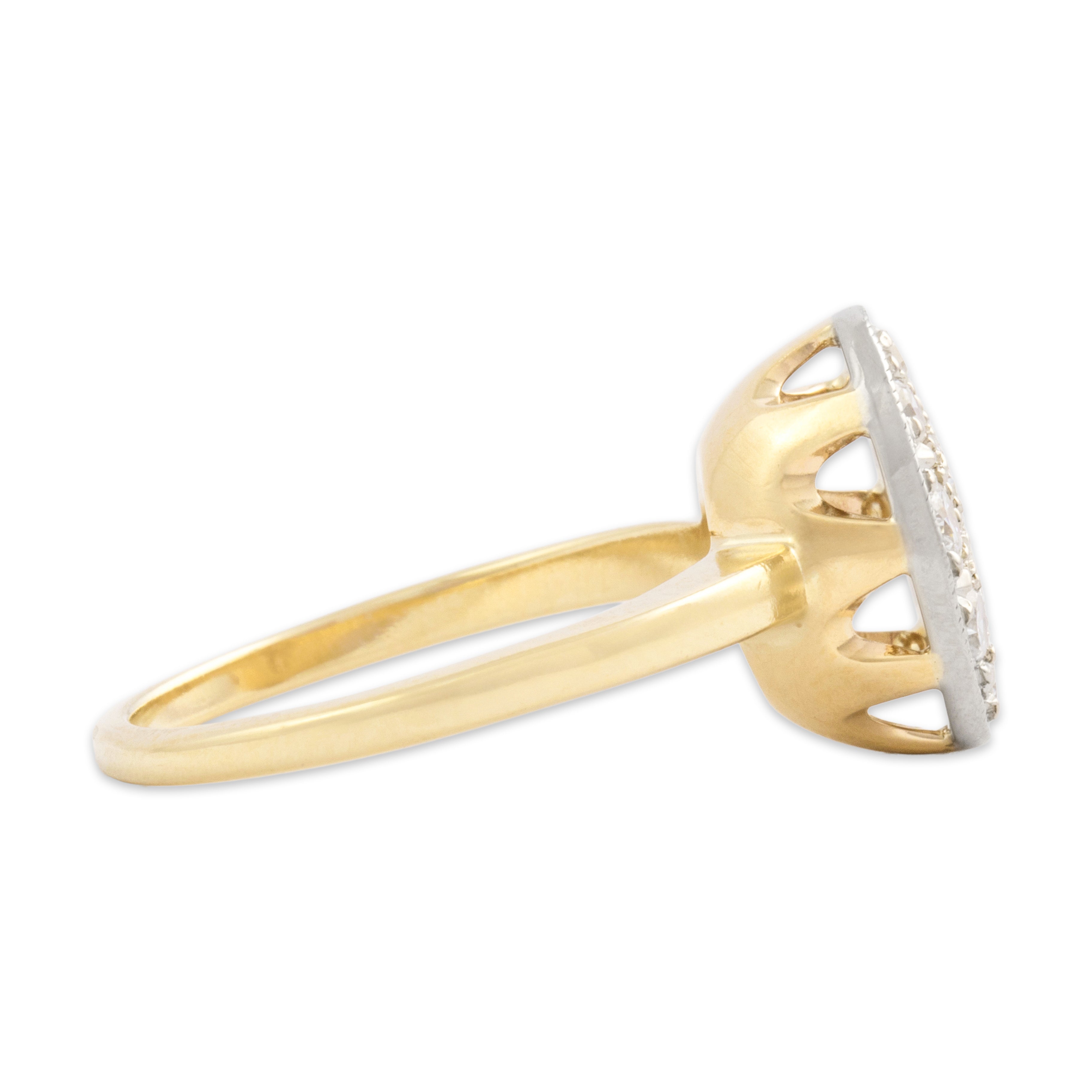Vintage 14k White & Yellow Gold Diamond Sparkling Scatter Set Ring 5.25