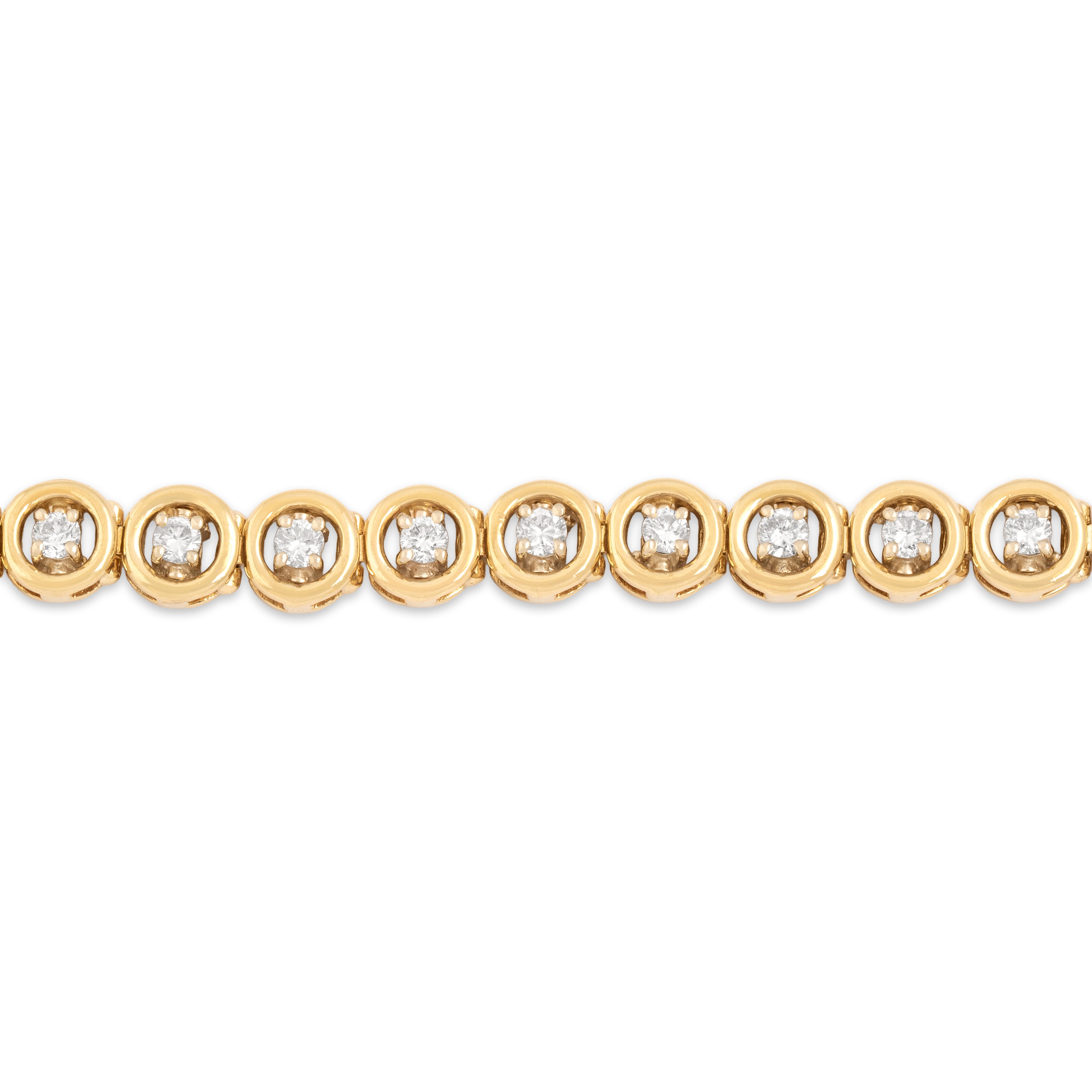 Vintage 14k Yellow & White Gold 2.77cttw Diamond Bubble Statement Bracelet 6.5