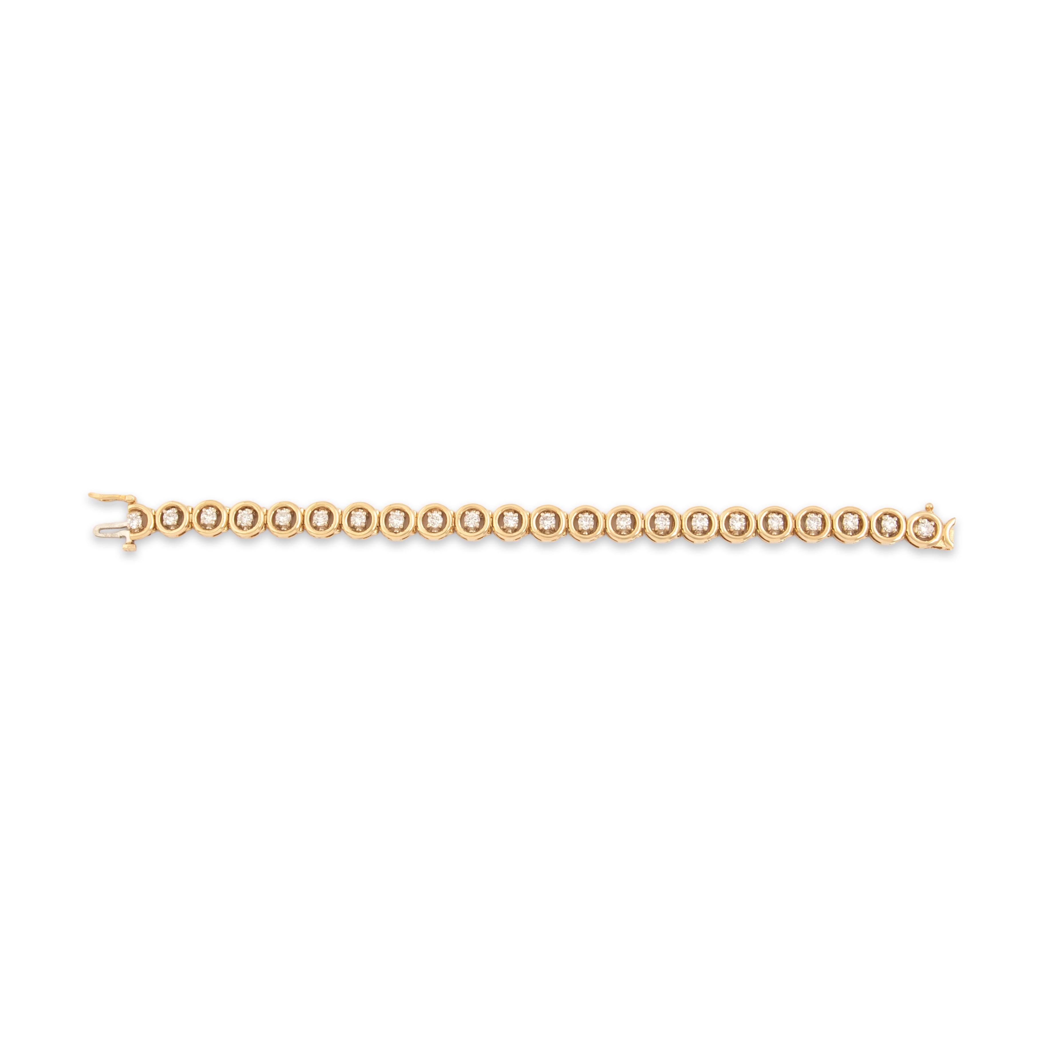 Vintage 14k Yellow & White Gold 2.77cttw Diamond Chic Bubble Statement Bracelet - Overall view