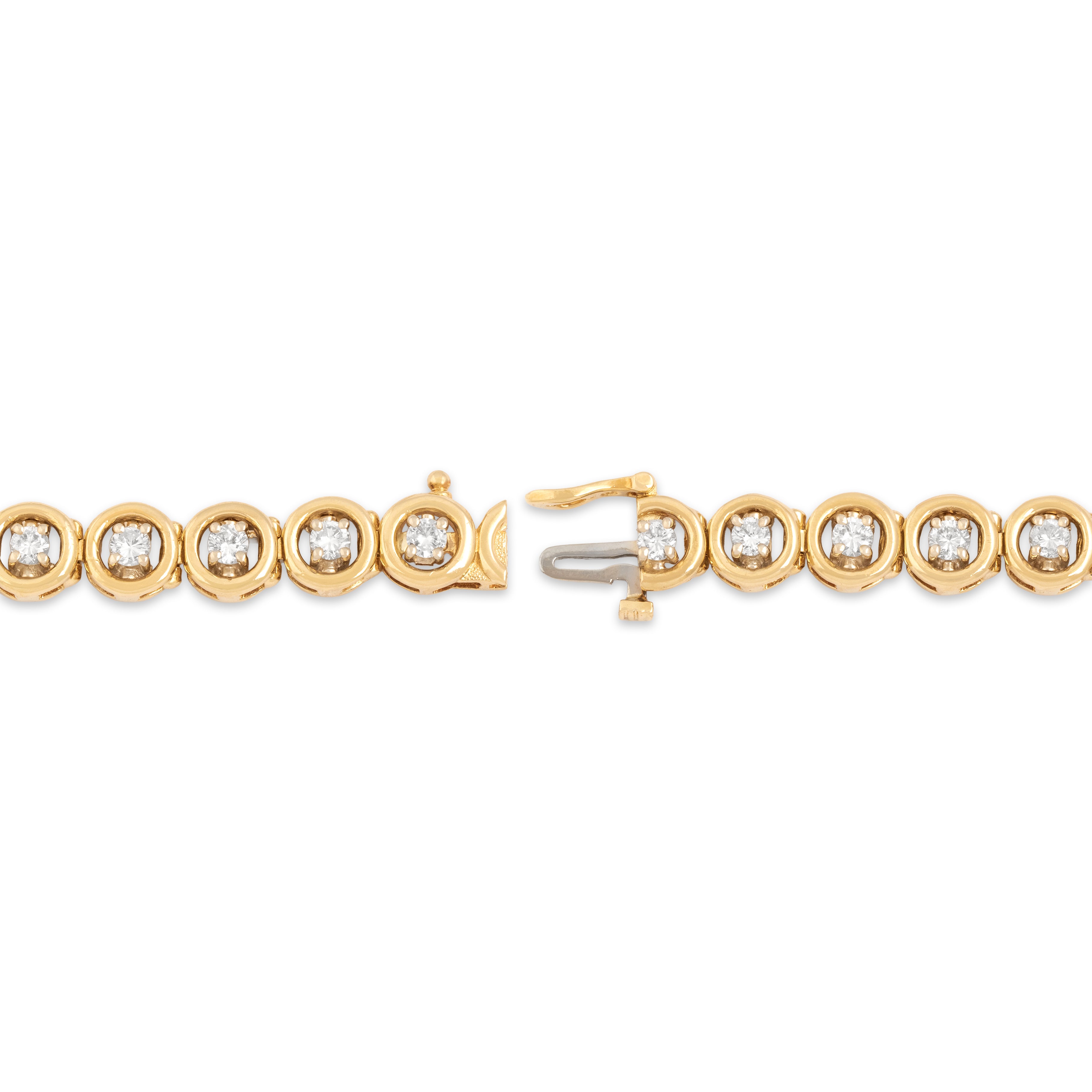Vintage 14k Yellow & White Gold 2.77cttw Diamond Bubble Statement Bracelet 6.5