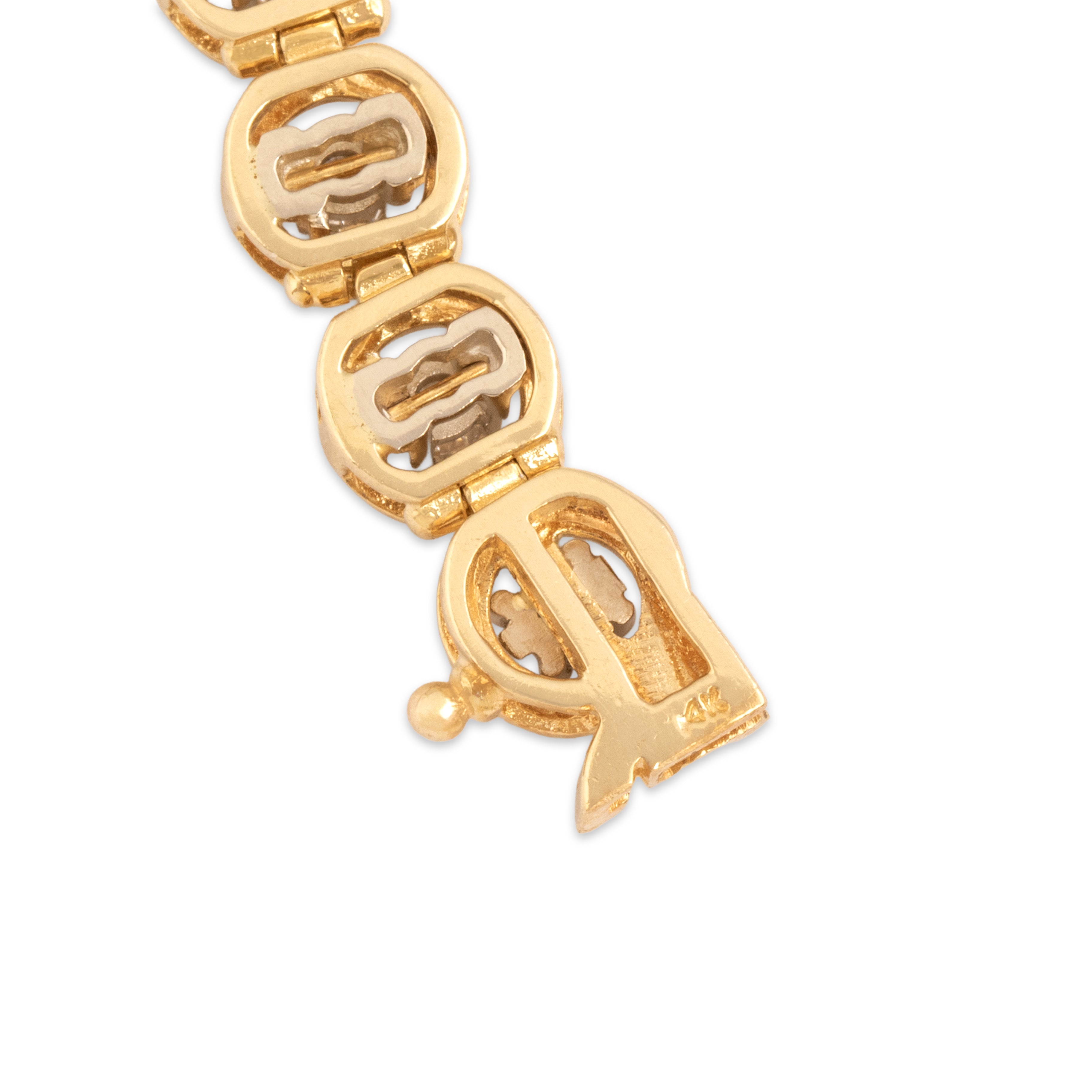 Vintage 14k Yellow & White Gold 2.77cttw Diamond Chic Bubble Statement Bracelet - Hallmark view