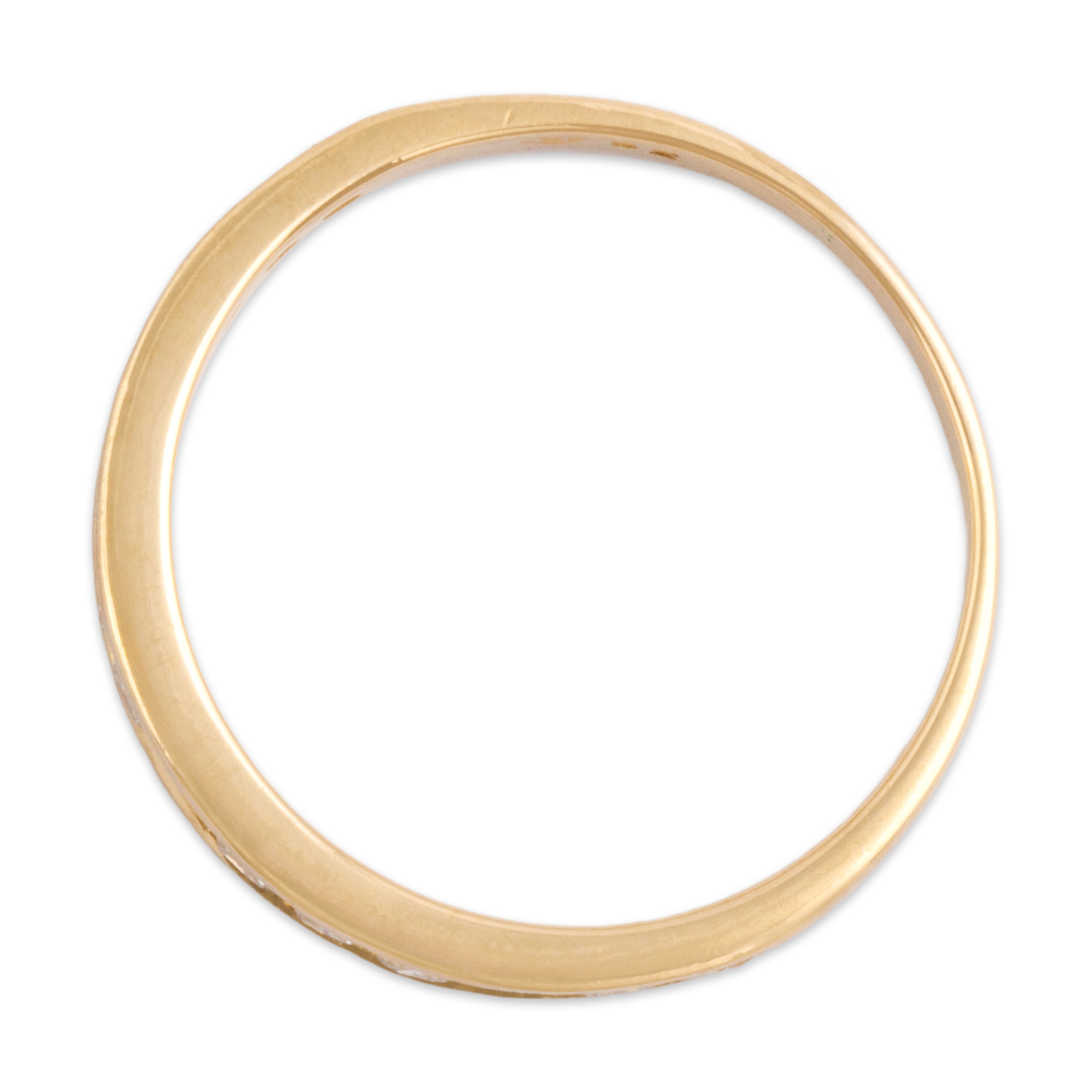 Vintage 18k Yellow Gold Diamond Timeless Channel Ring - Overall view