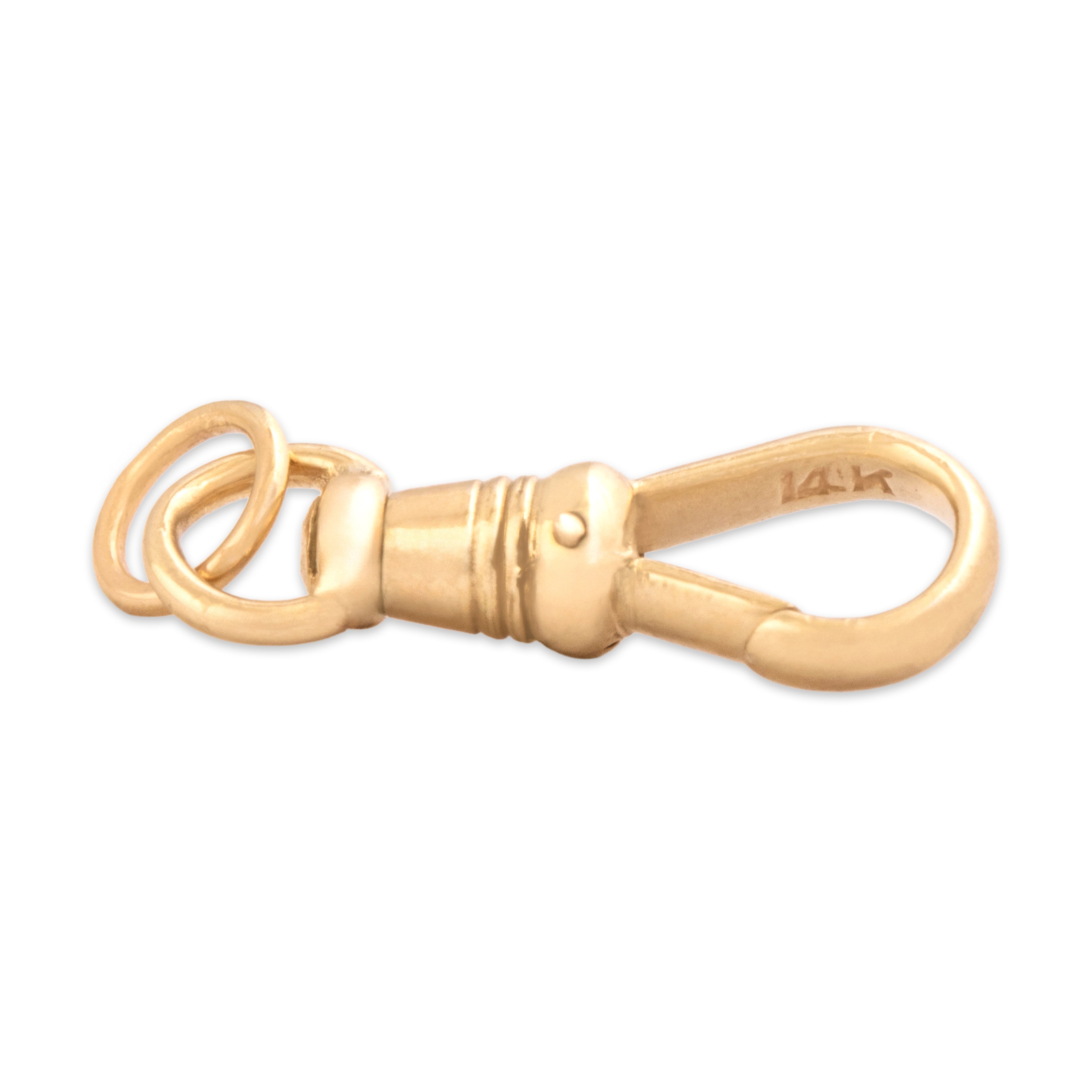 Antique 14k Yellow Gold Swiveling Dog Clip Charm Holder Charm / Pendant - Side view