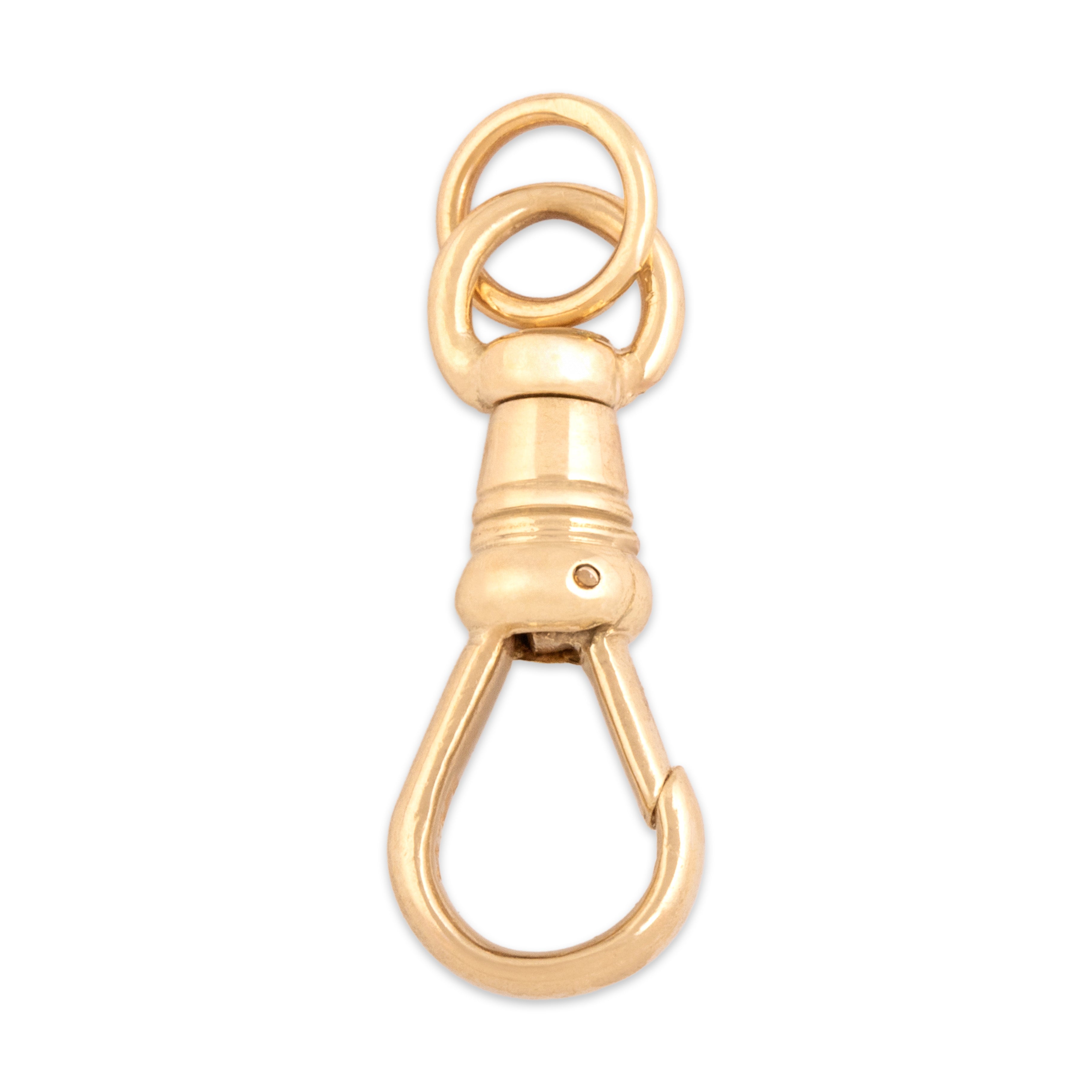 Antique 14k Yellow Gold Swiveling Dog Clip Charm Holder Charm / Pendant - Overall view