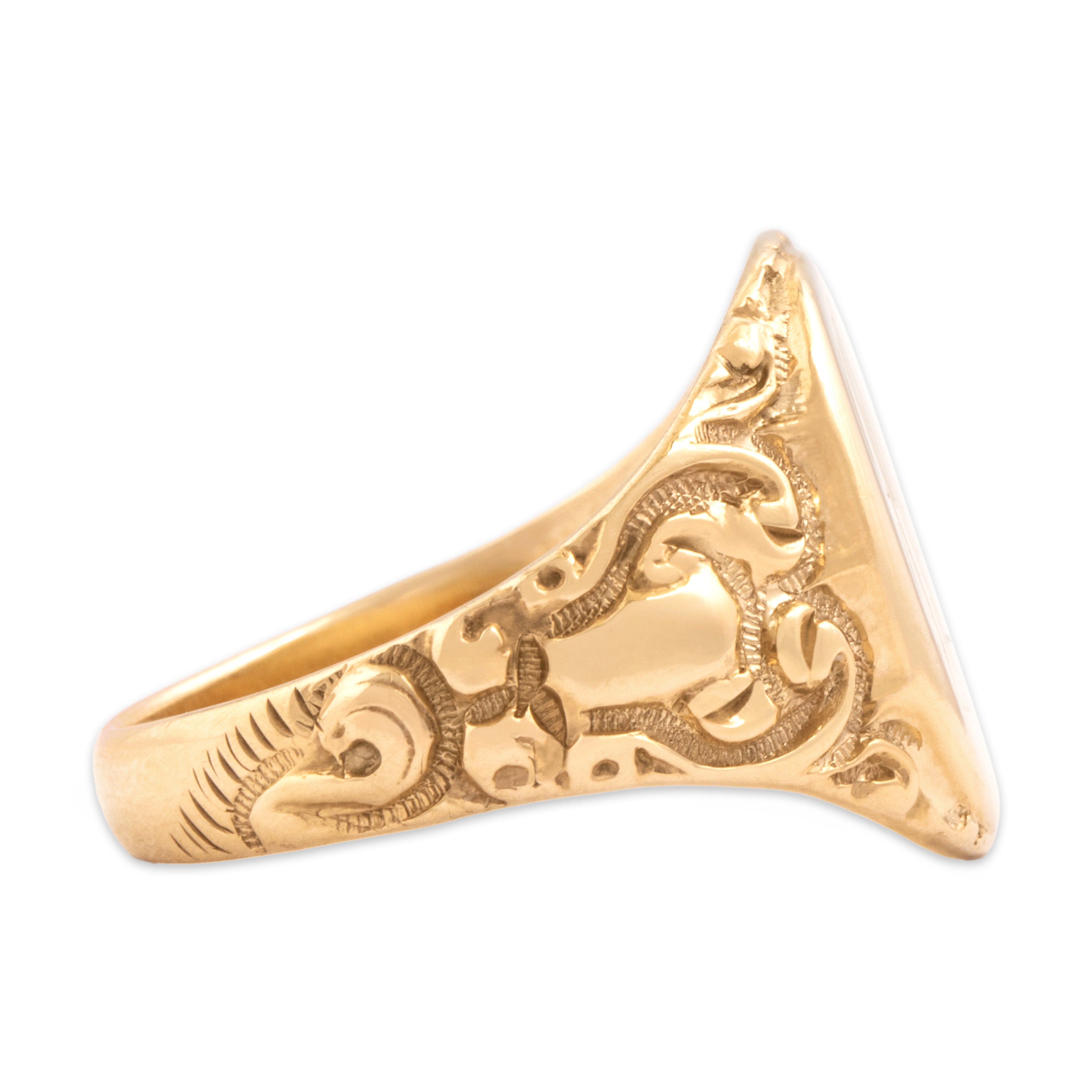 Antique 10k Yellow Gold Intricate Filigree Monogrammed 