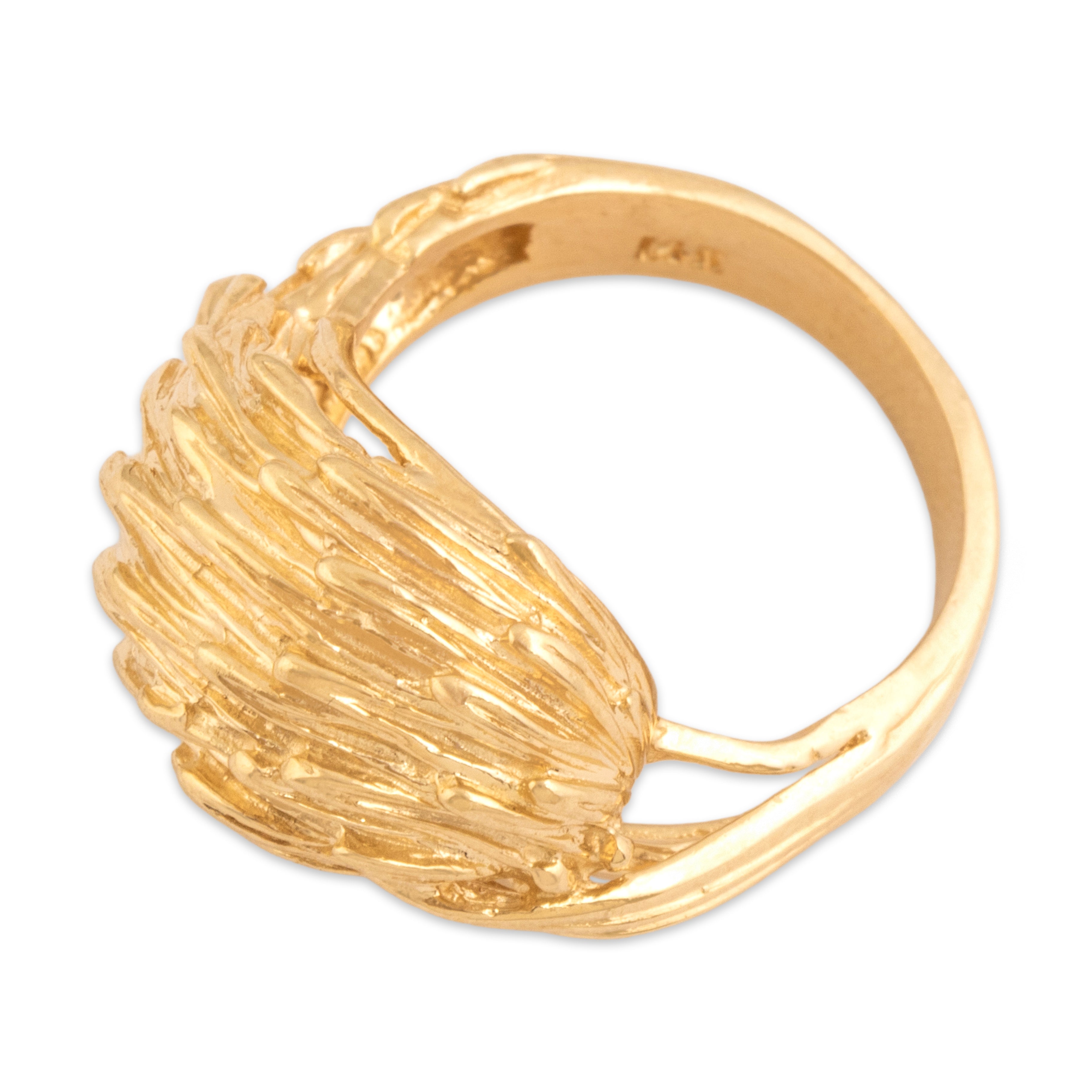 Vintage 14k Yellow Gold Chunky Dynamic Interlocking Cascade Ring - Overall view