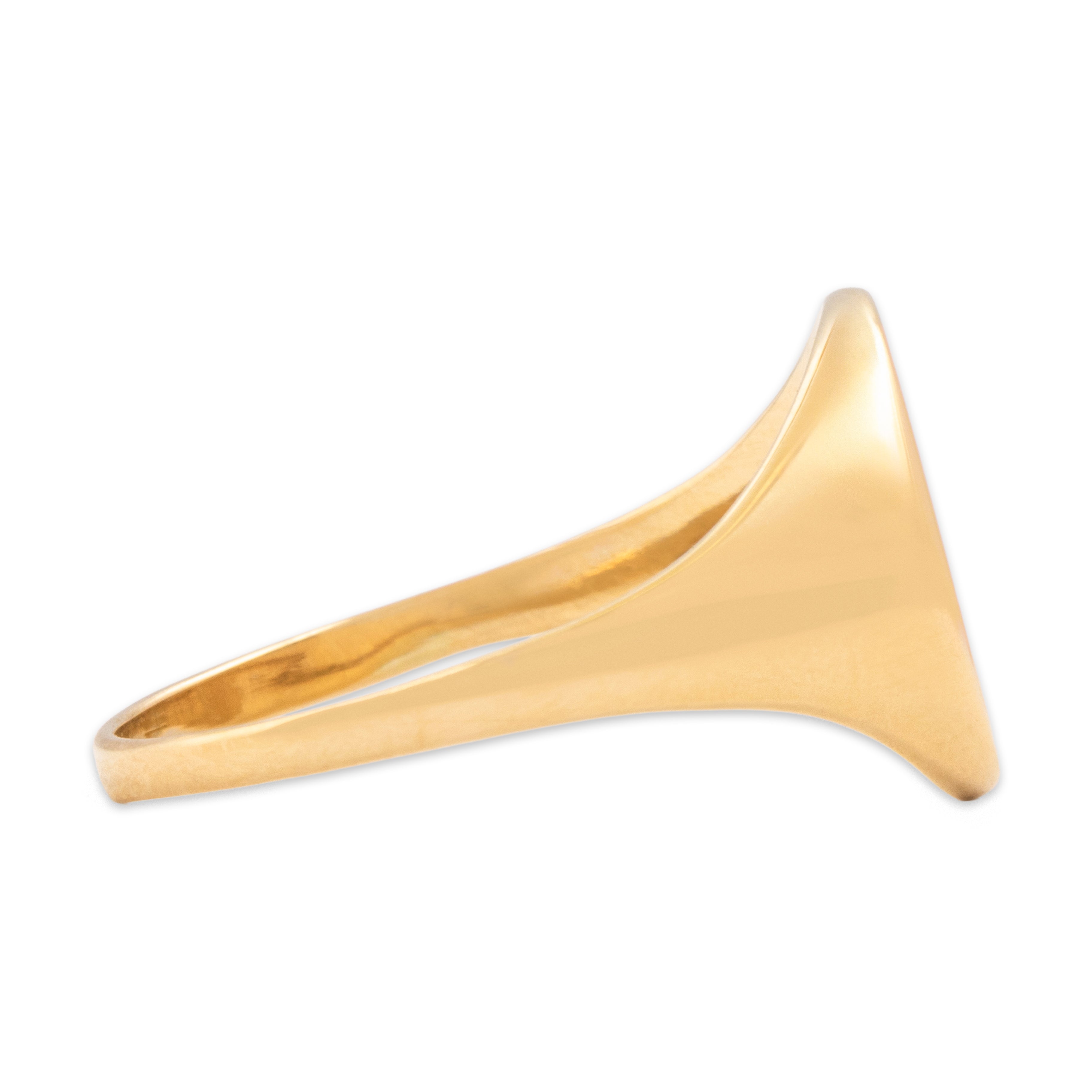 Vintage 14k Yellow Gold Carved Mighty Stag Signet Ring - Side view