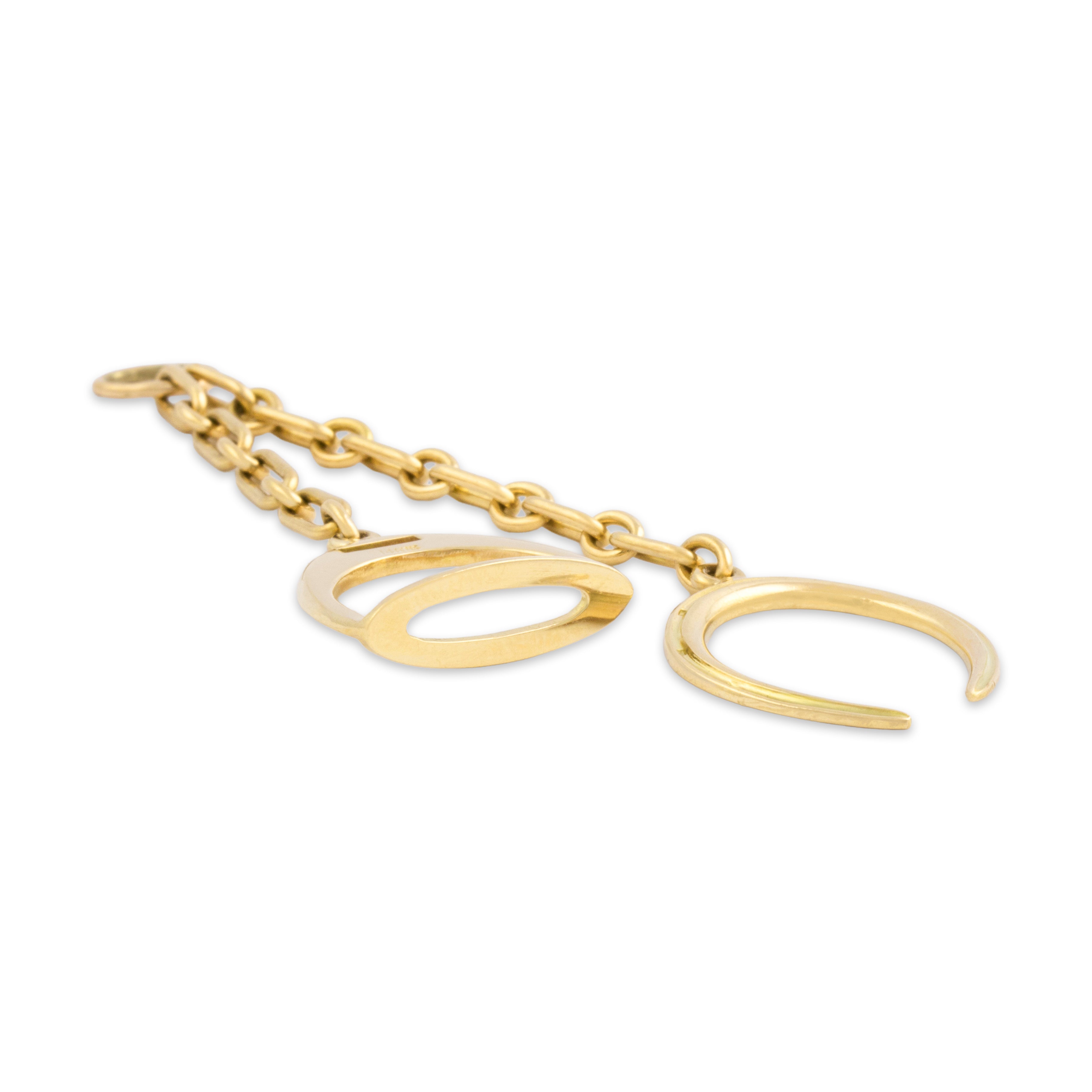 Vintage 14k Yellow Gold Equestrian Stirrup Link Dangle Charm / Pendant