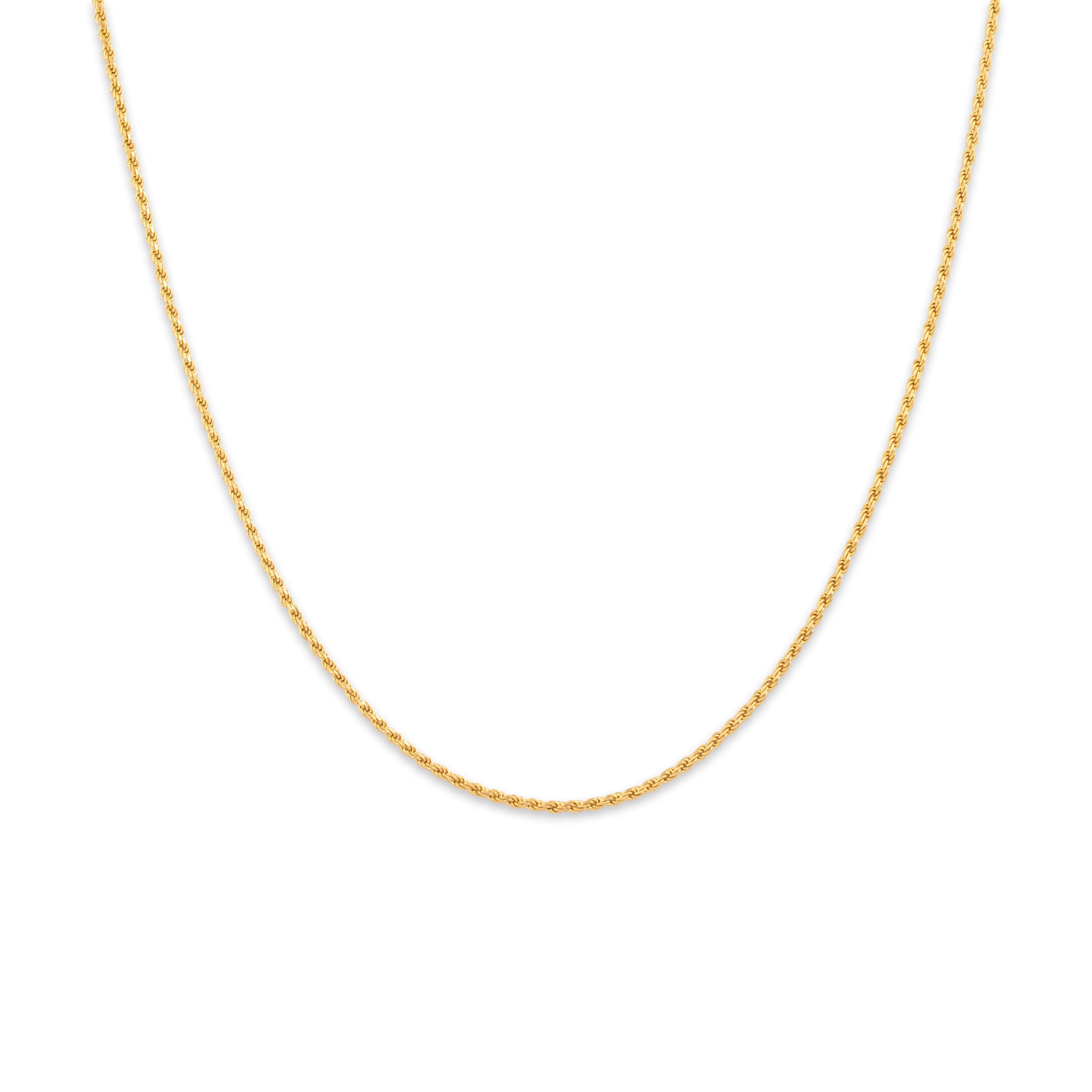 Vintage Italian 14k Yellow Gold 1.15mm Delicate Laser-Cut Rope Chain - Close-up view