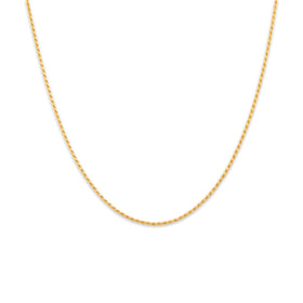 Vintage Italian 14k Yellow Gold 1.15mm Delicate Laser-Cut Rope Chain 18"