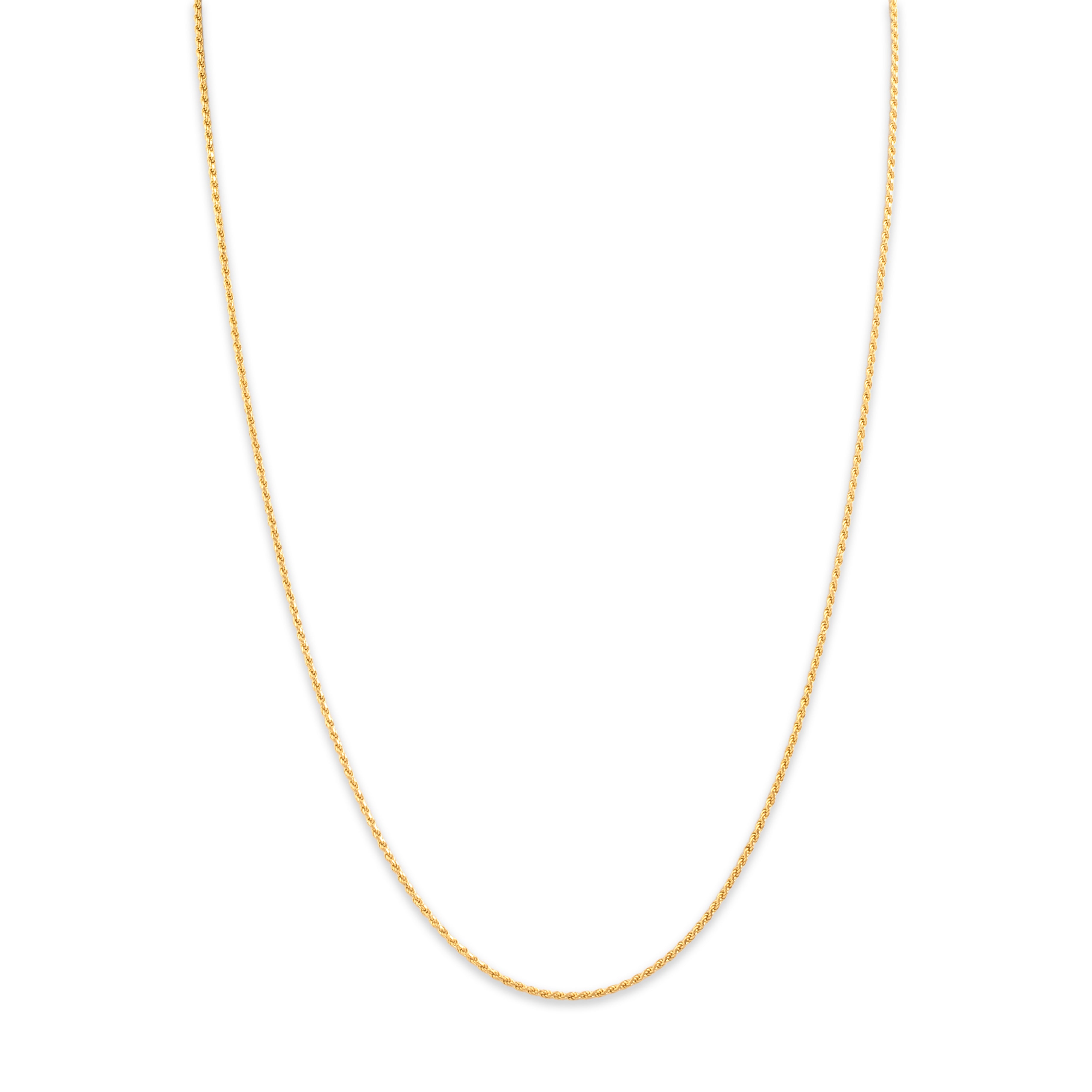Vintage Italian 14k Yellow Gold 1.15mm Delicate Laser-Cut Rope Chain - detail view #1
