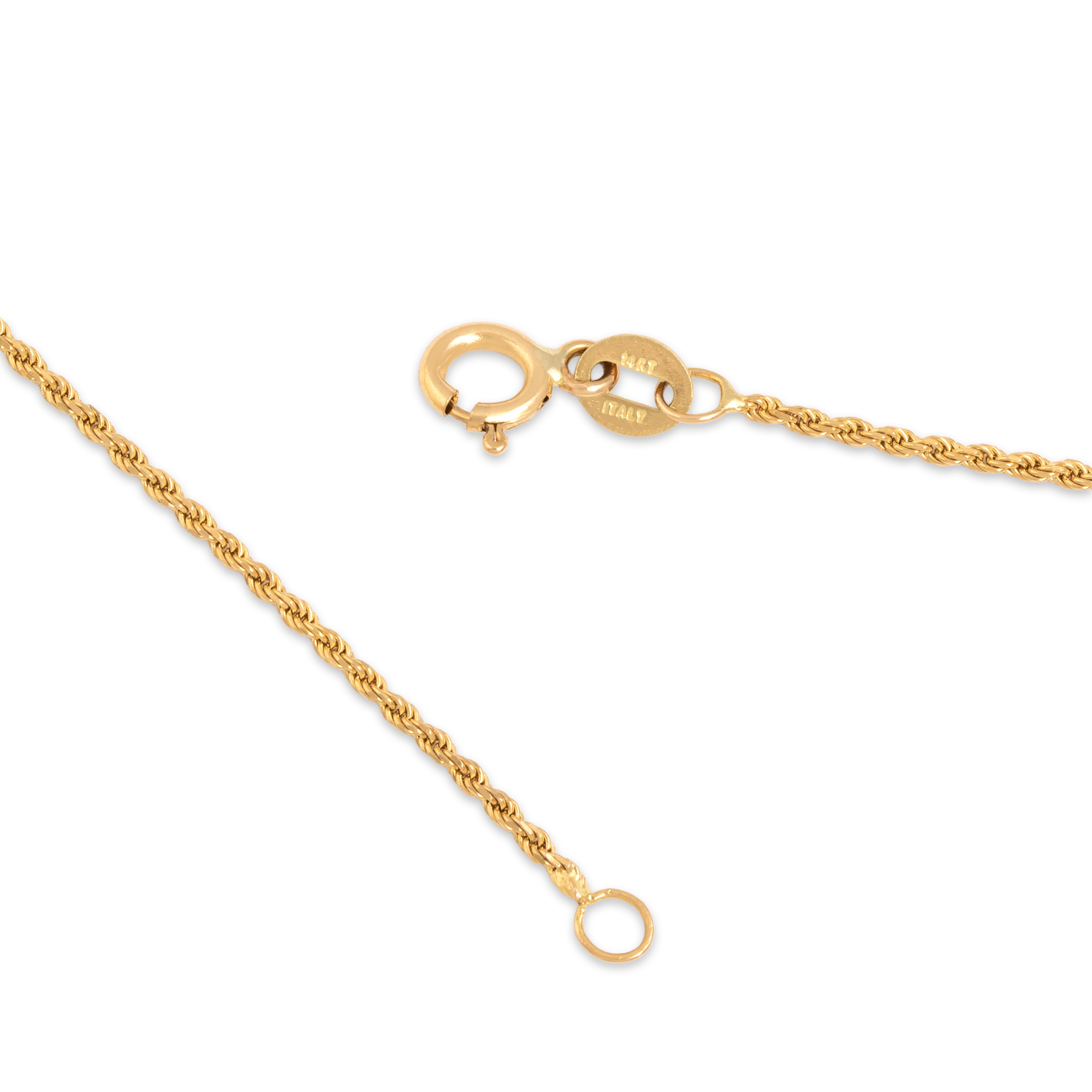 Vintage Italian 14k Yellow Gold 1.15mm Delicate Laser-Cut Rope Chain 18